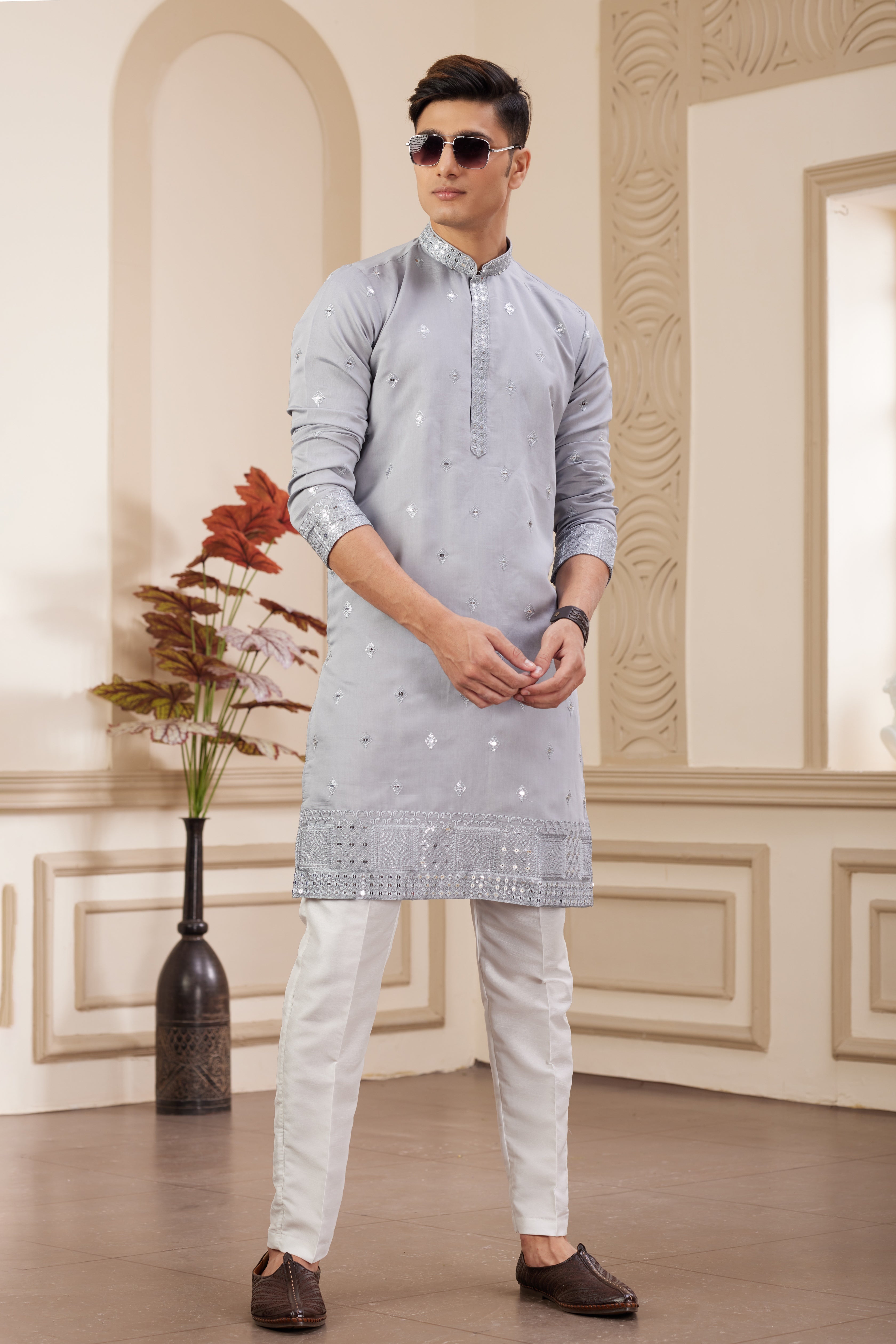 Powder blue traditional outfit for men