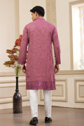 Festive wear kurta for men in wine shade