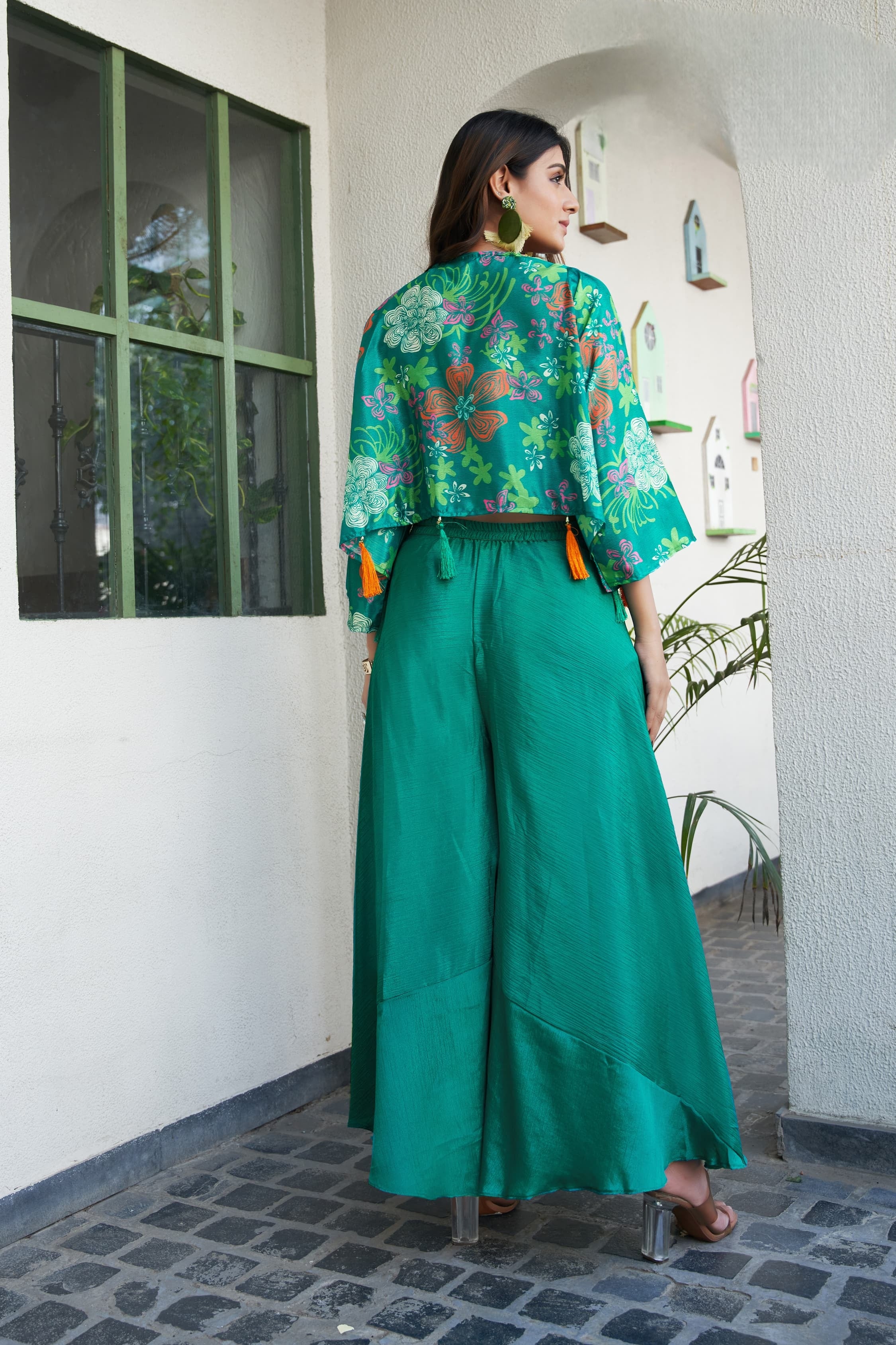 Trendy Green Indo Western Readymade Set for Wedding and Party