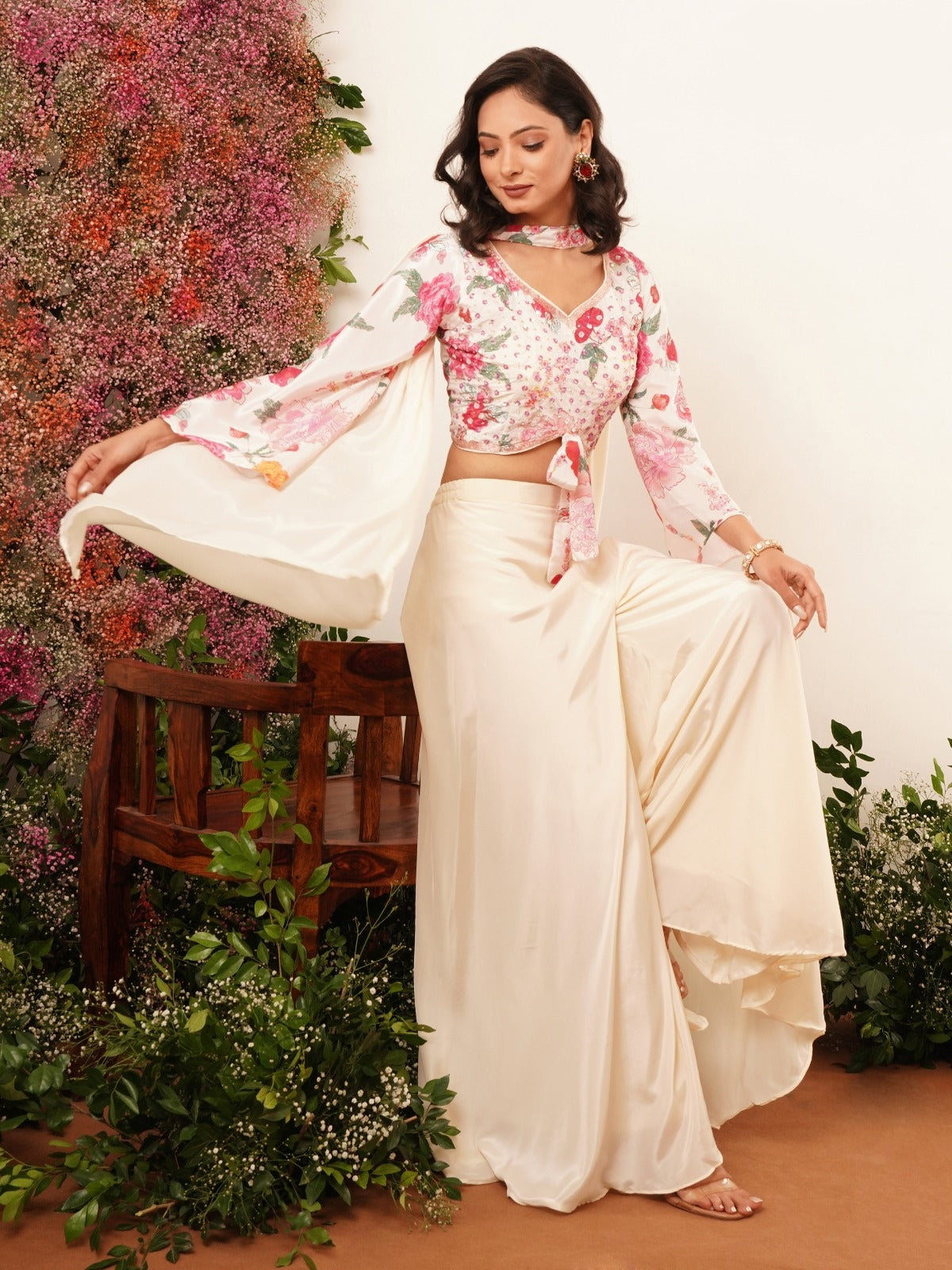 Elegant Embroidered Indo Western Outfit for Festive Party


