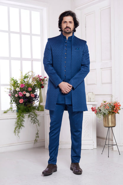 Indo western for wedding in blue