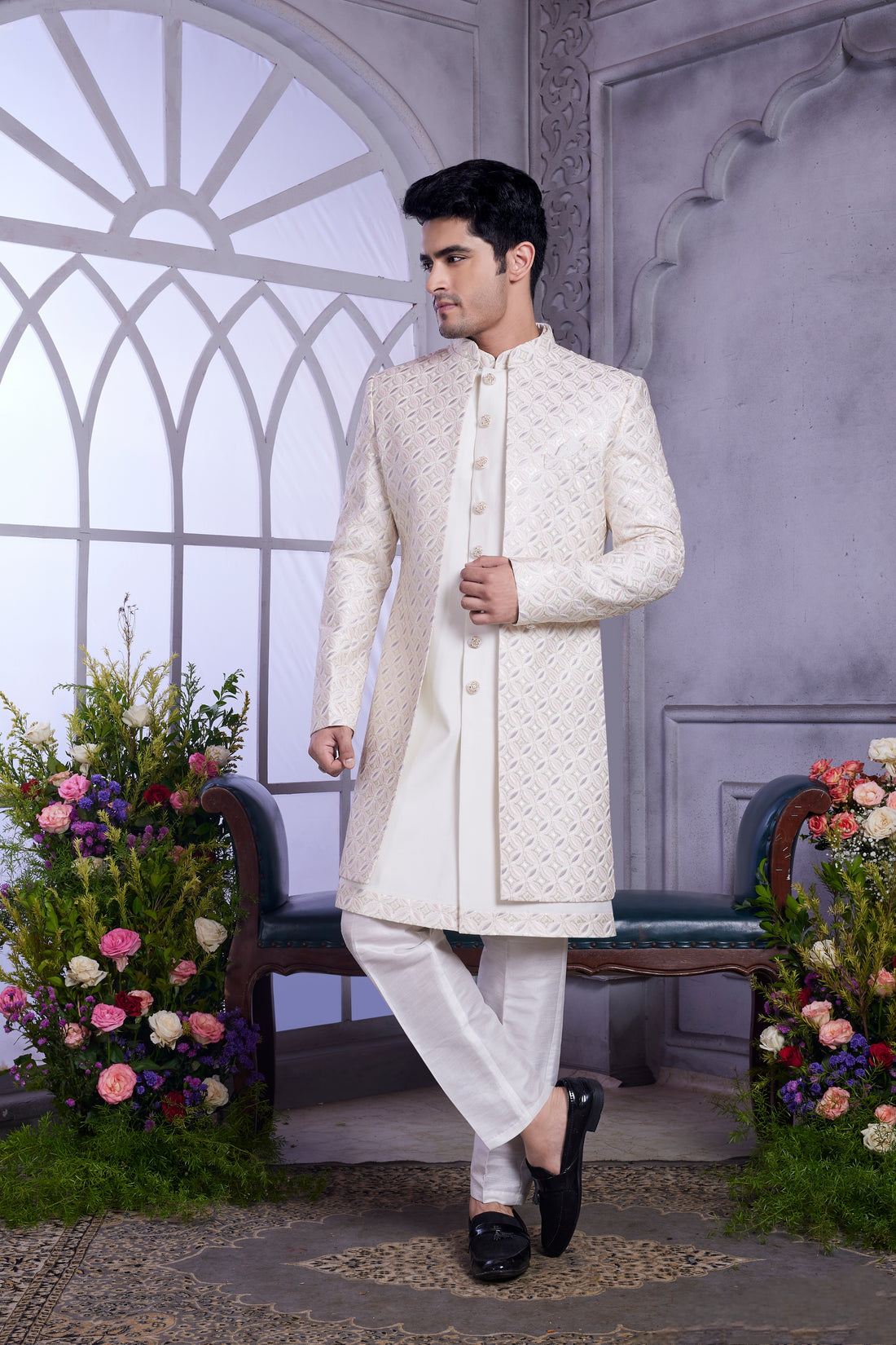 White indo western for wedding