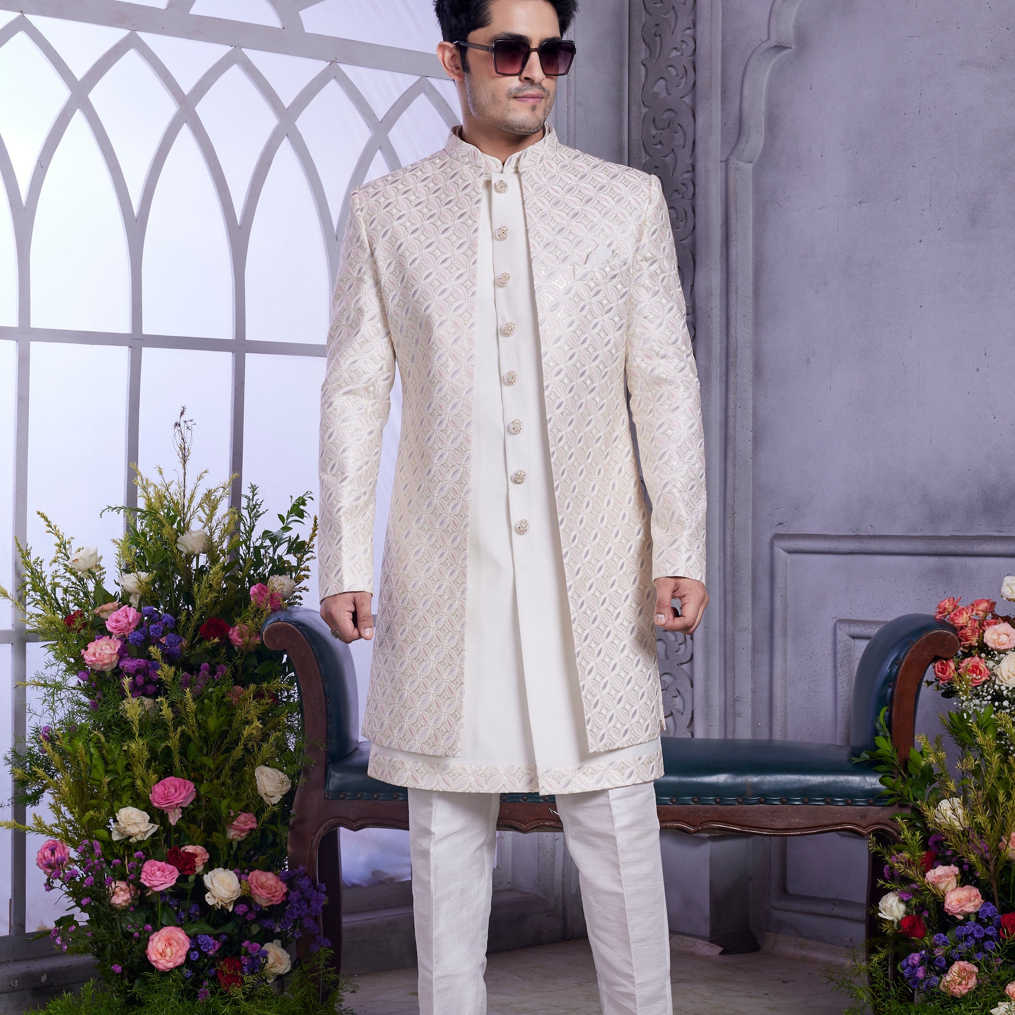 White indo western for wedding