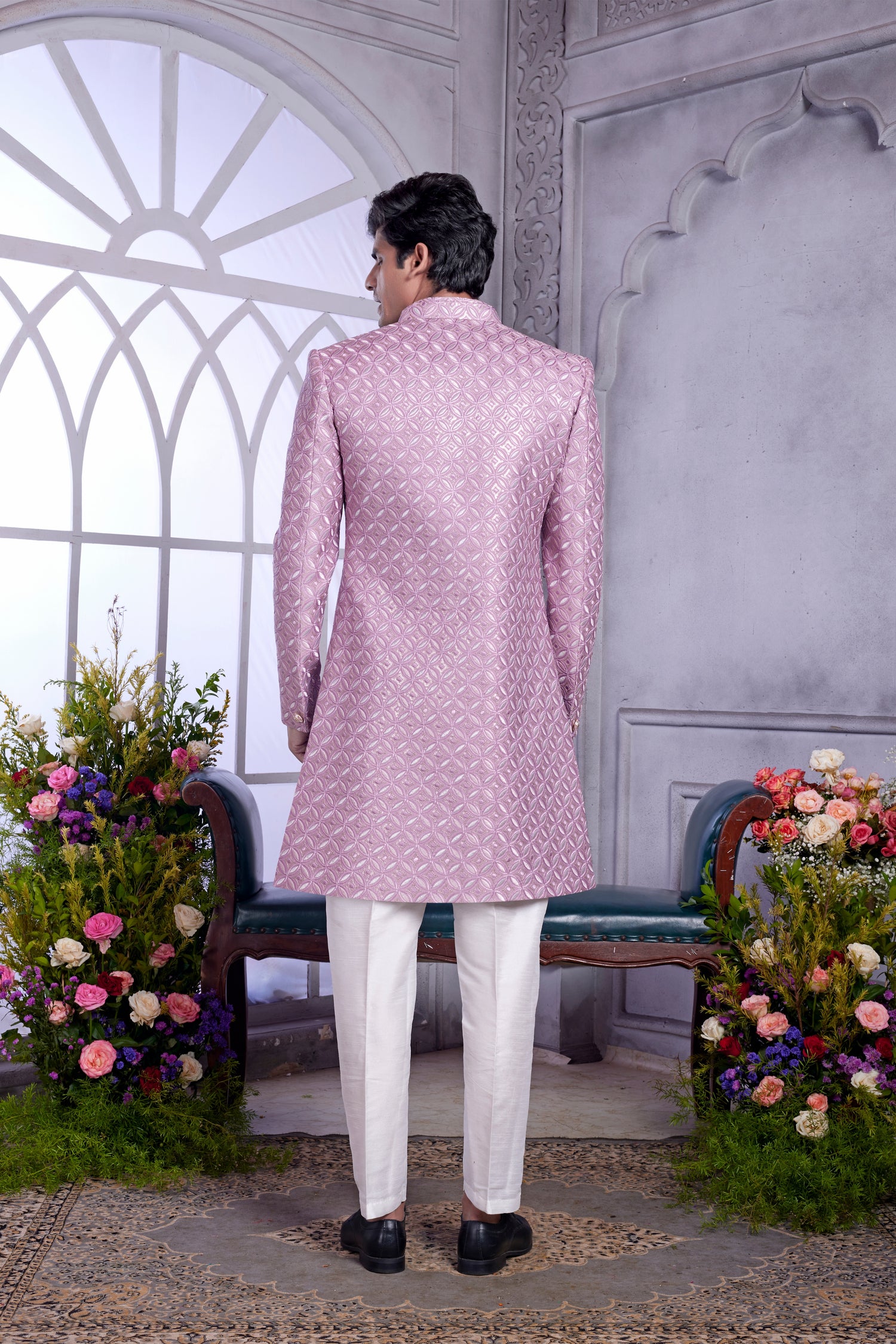 Men’s indo western in pastel shade
