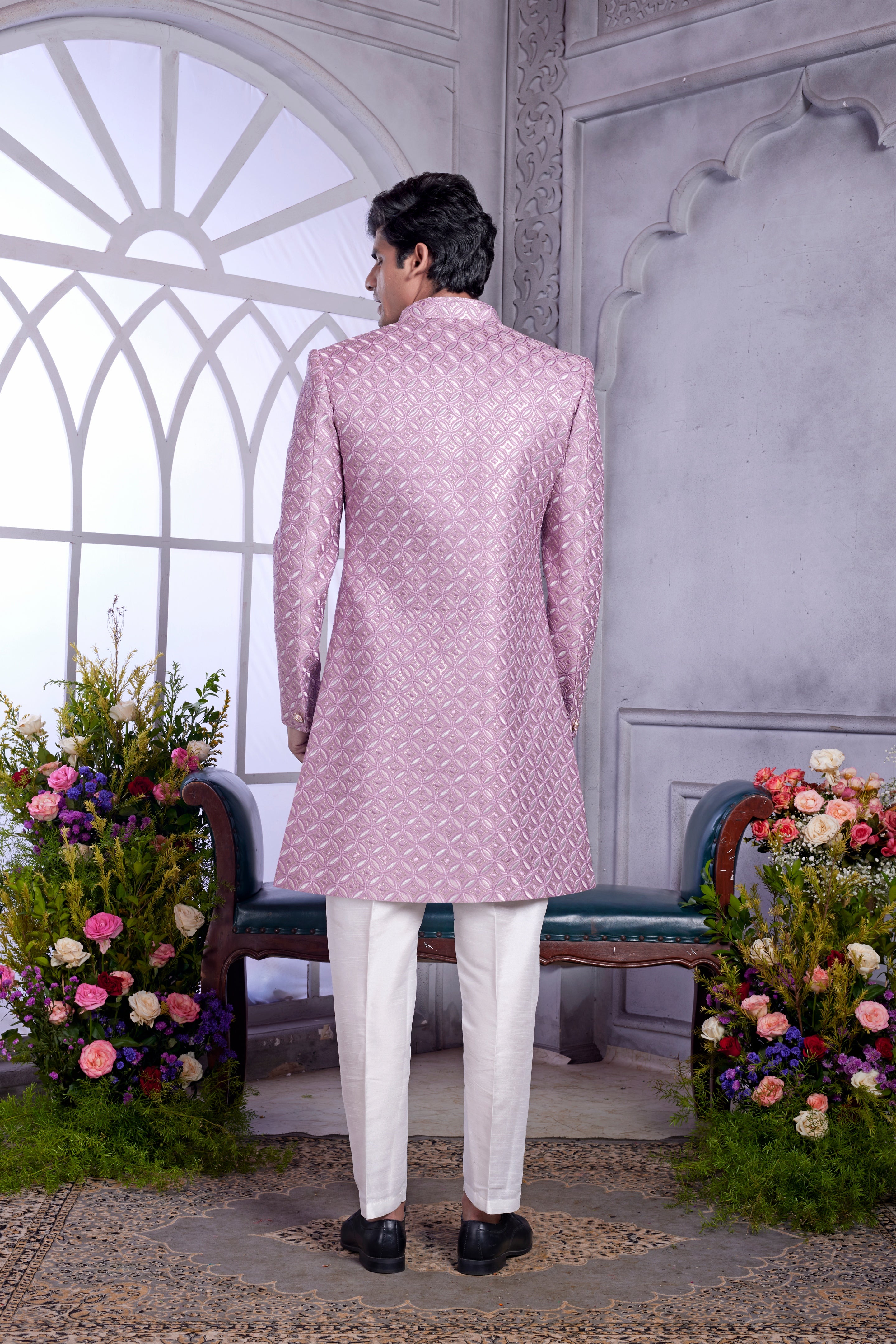 Men’s indo western in pastel shade