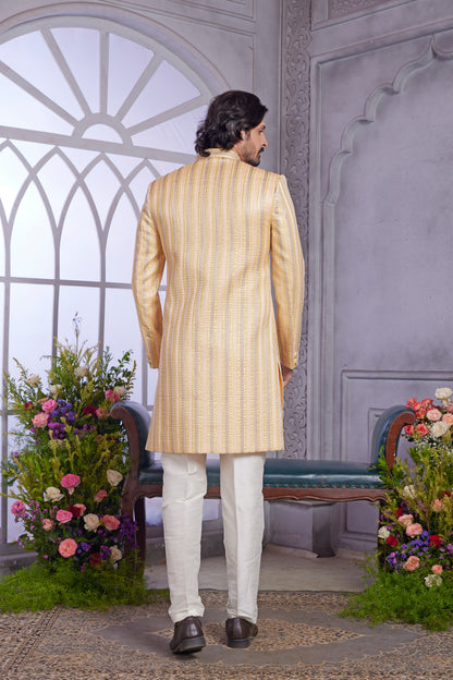 Art silk yellow indo western