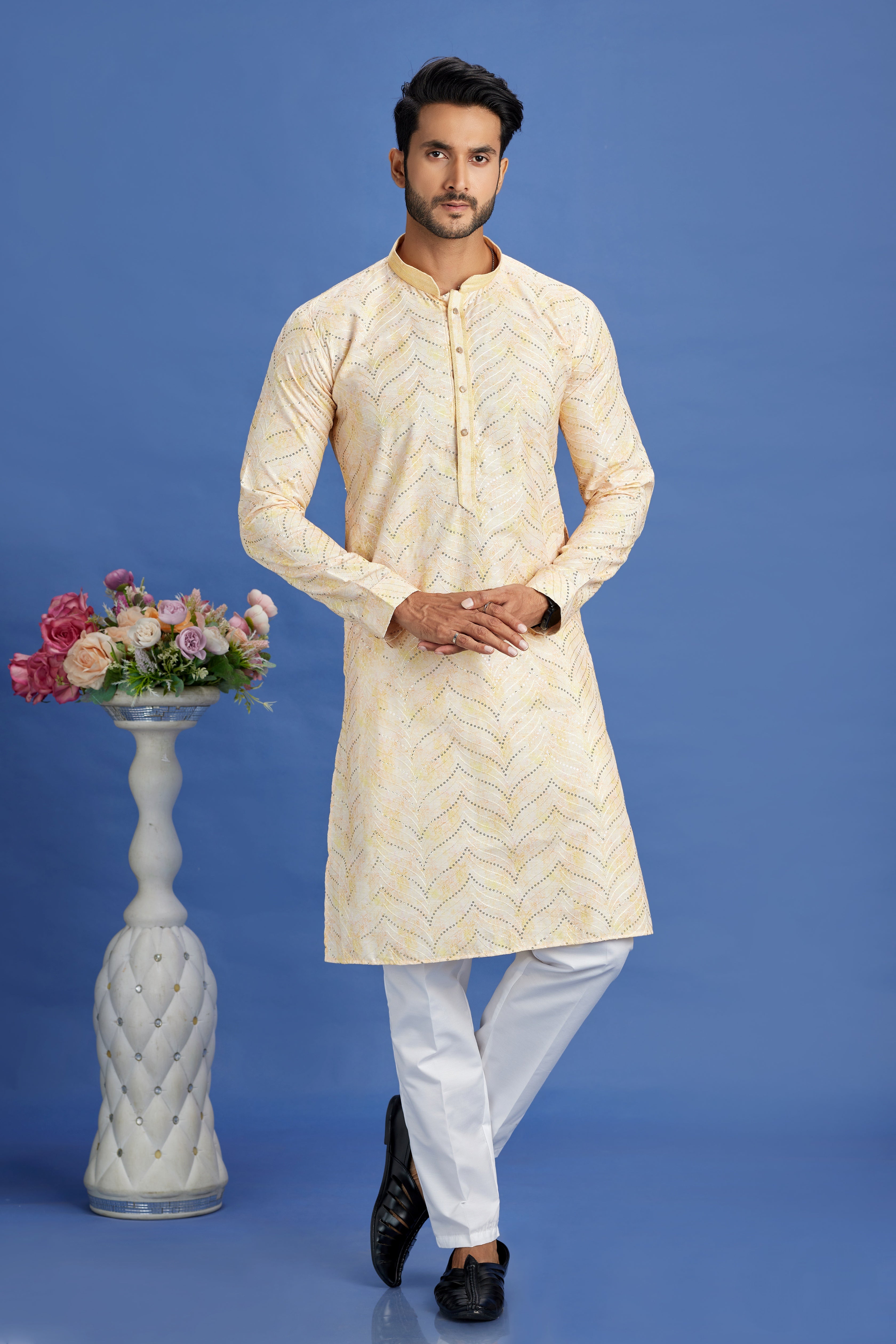 Traditional men’s kurta pajama for festive wear