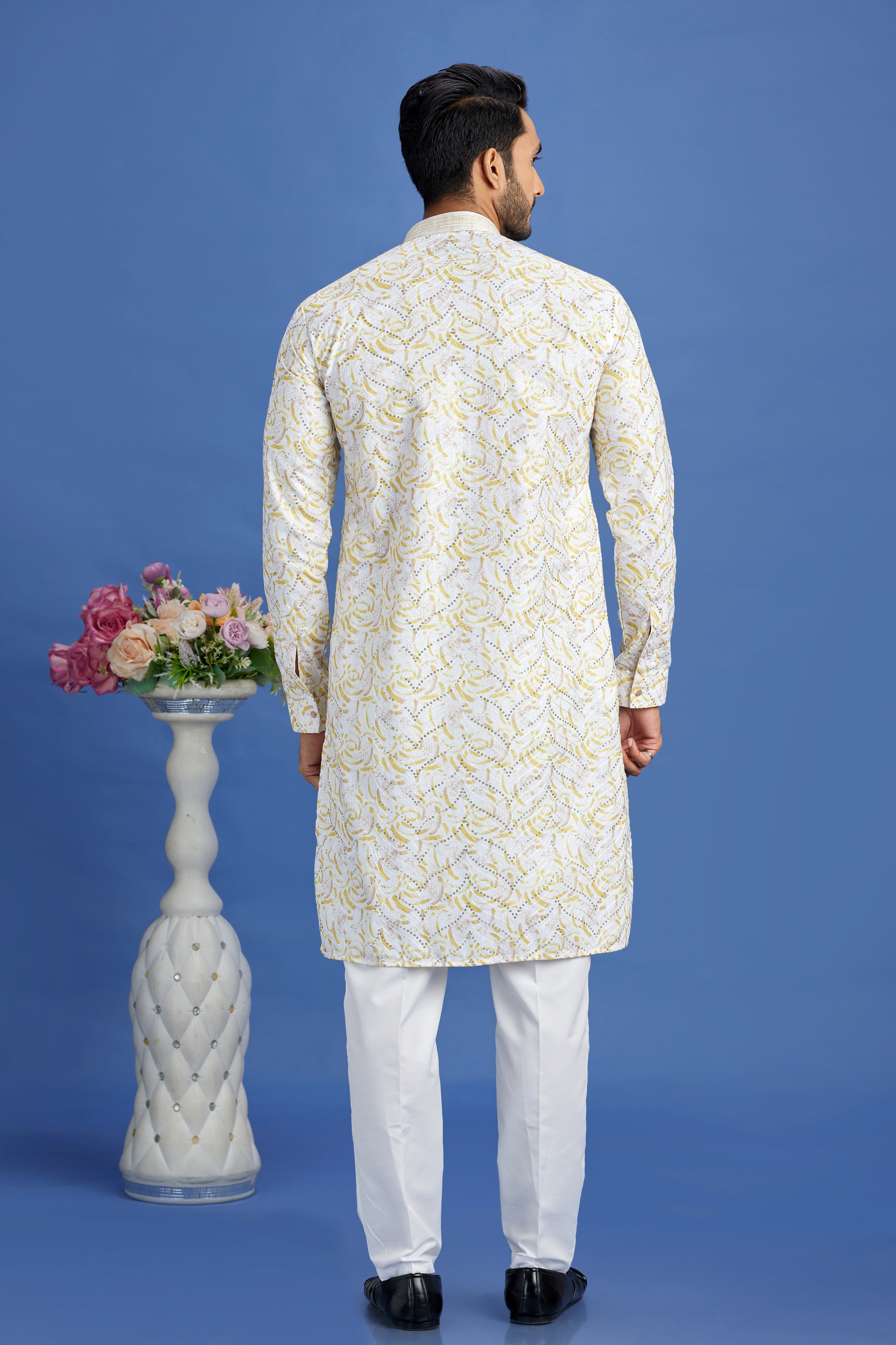 Cotton kurta pajama in beige tone