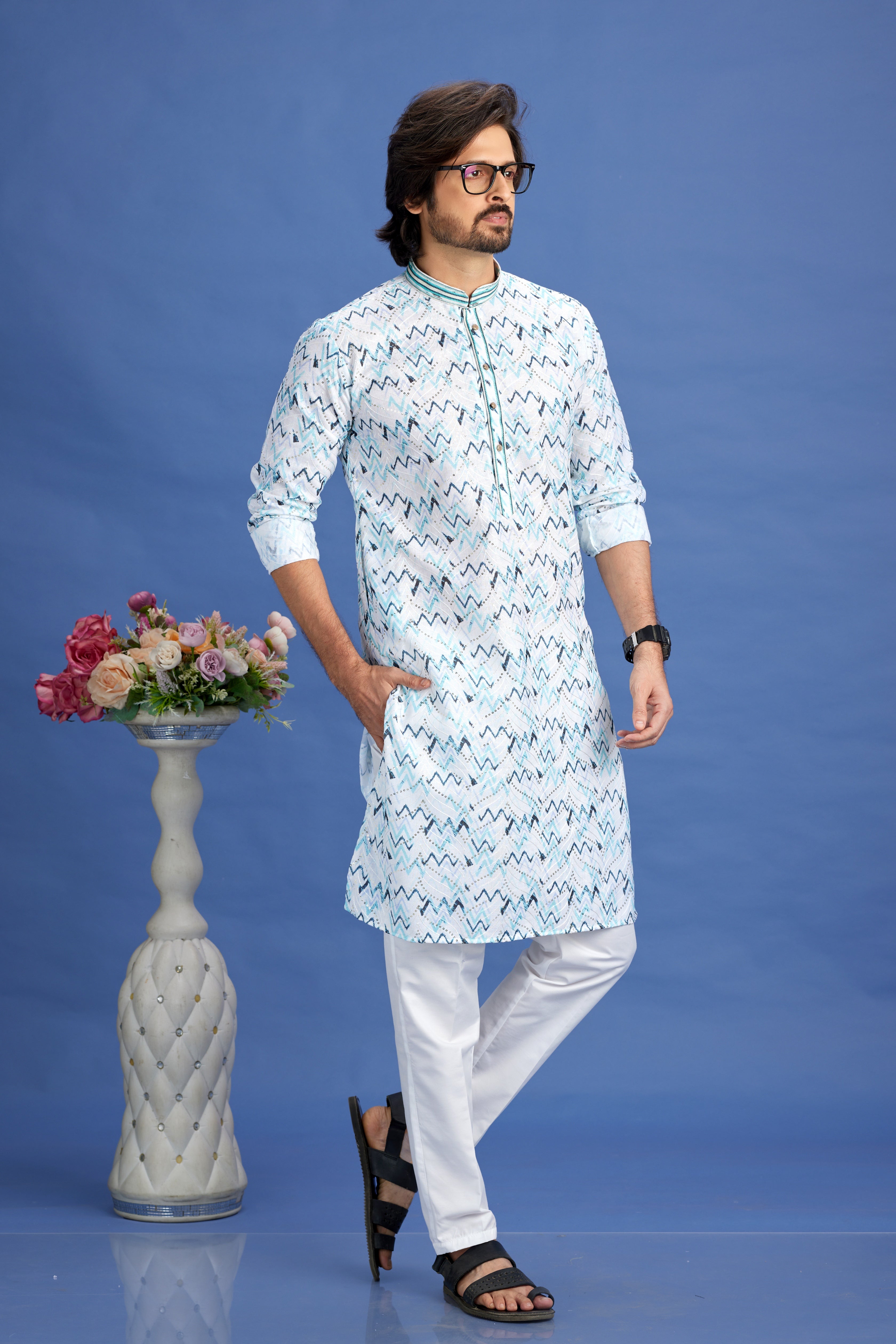 Modern digital print kurta pajama set