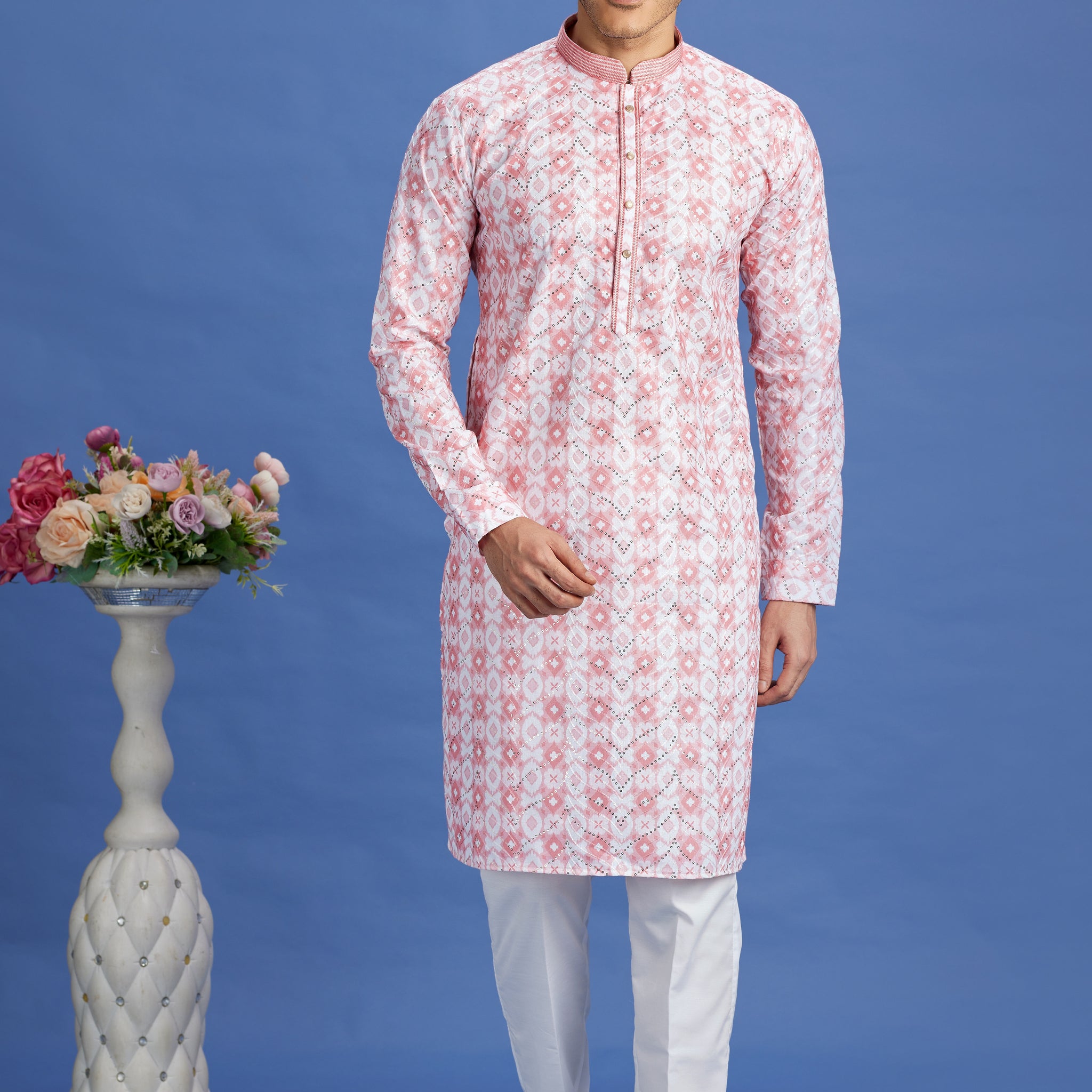 Rose pink kurta pajama for men

