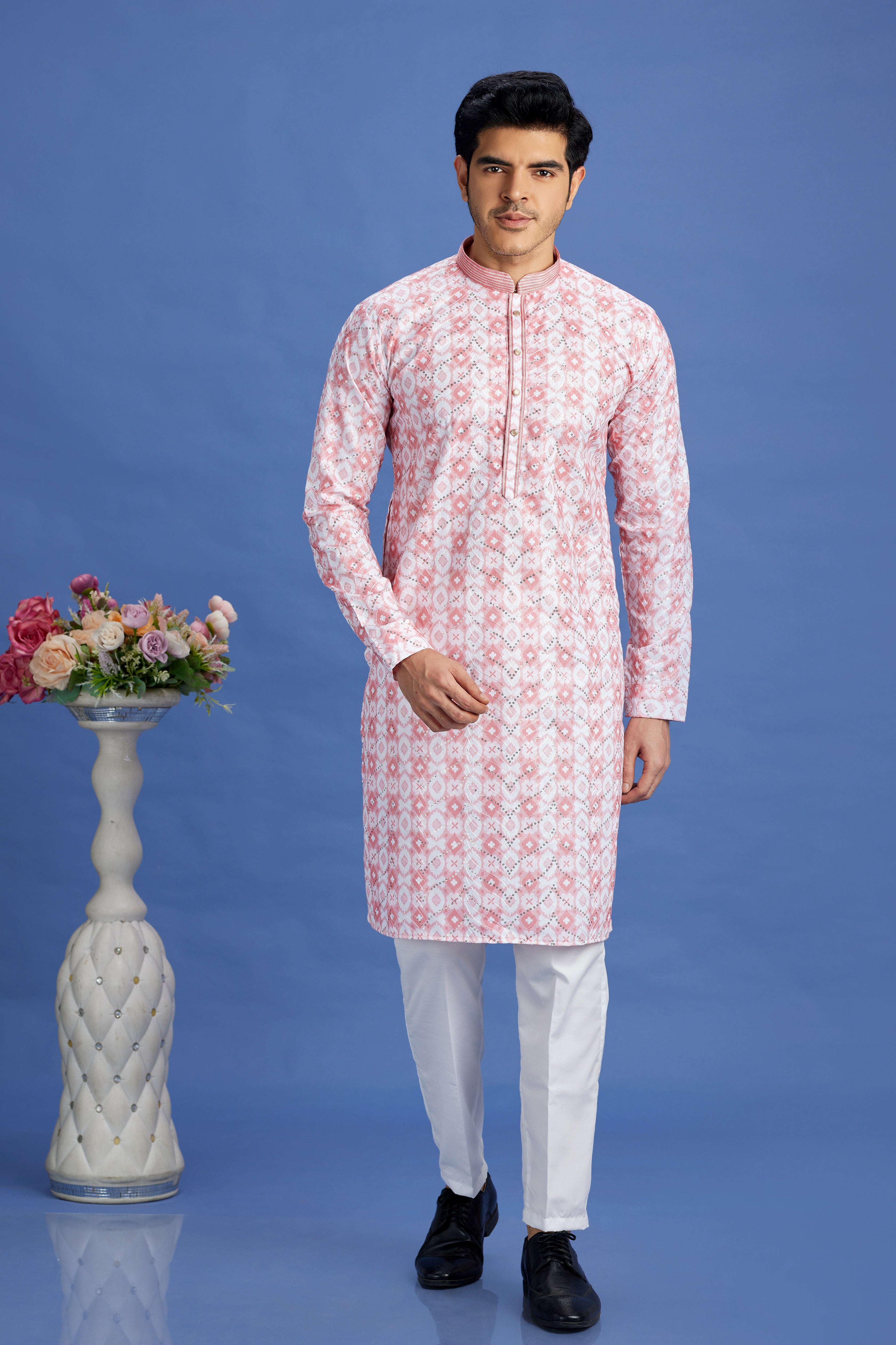 Rose pink kurta pajama for men

