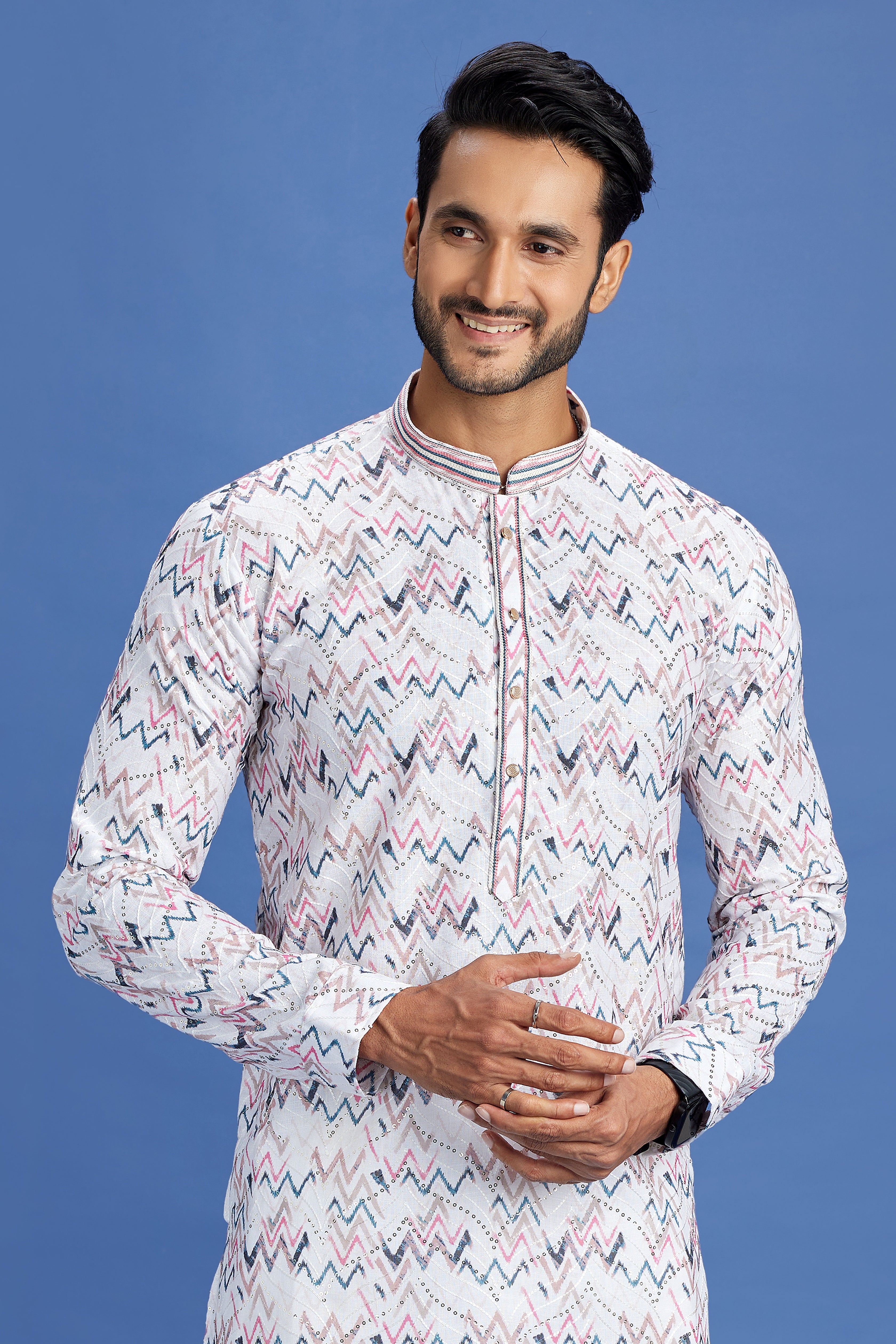 Cotton embroidered kurta for men

