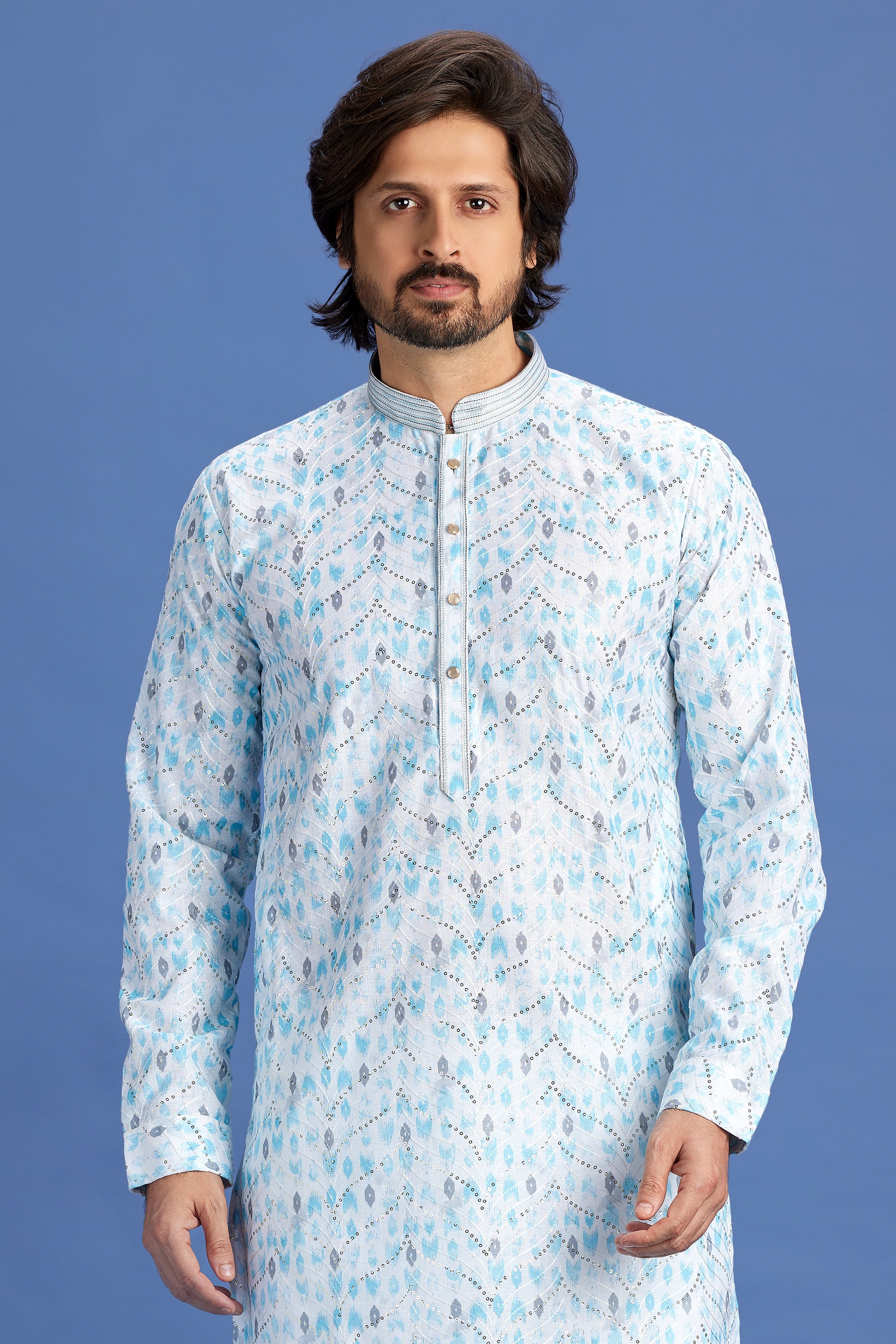 Printed festive kurta for men


