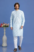 Light teal ethnic wear for men

