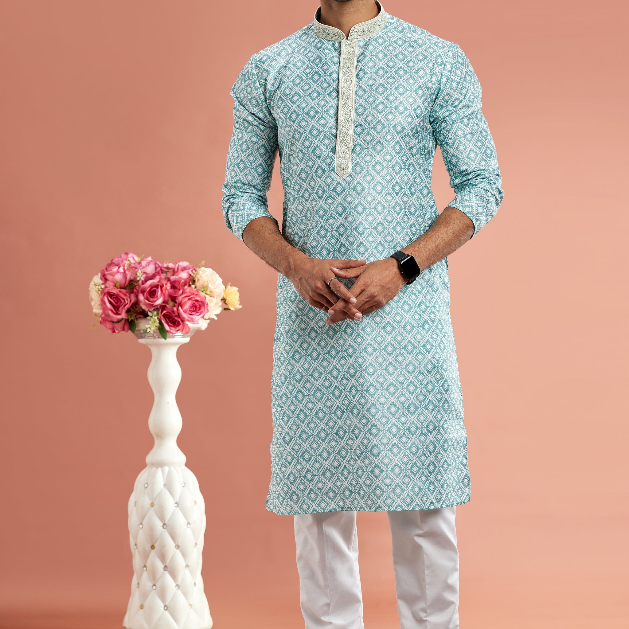 Sea green kurta pajama for men

