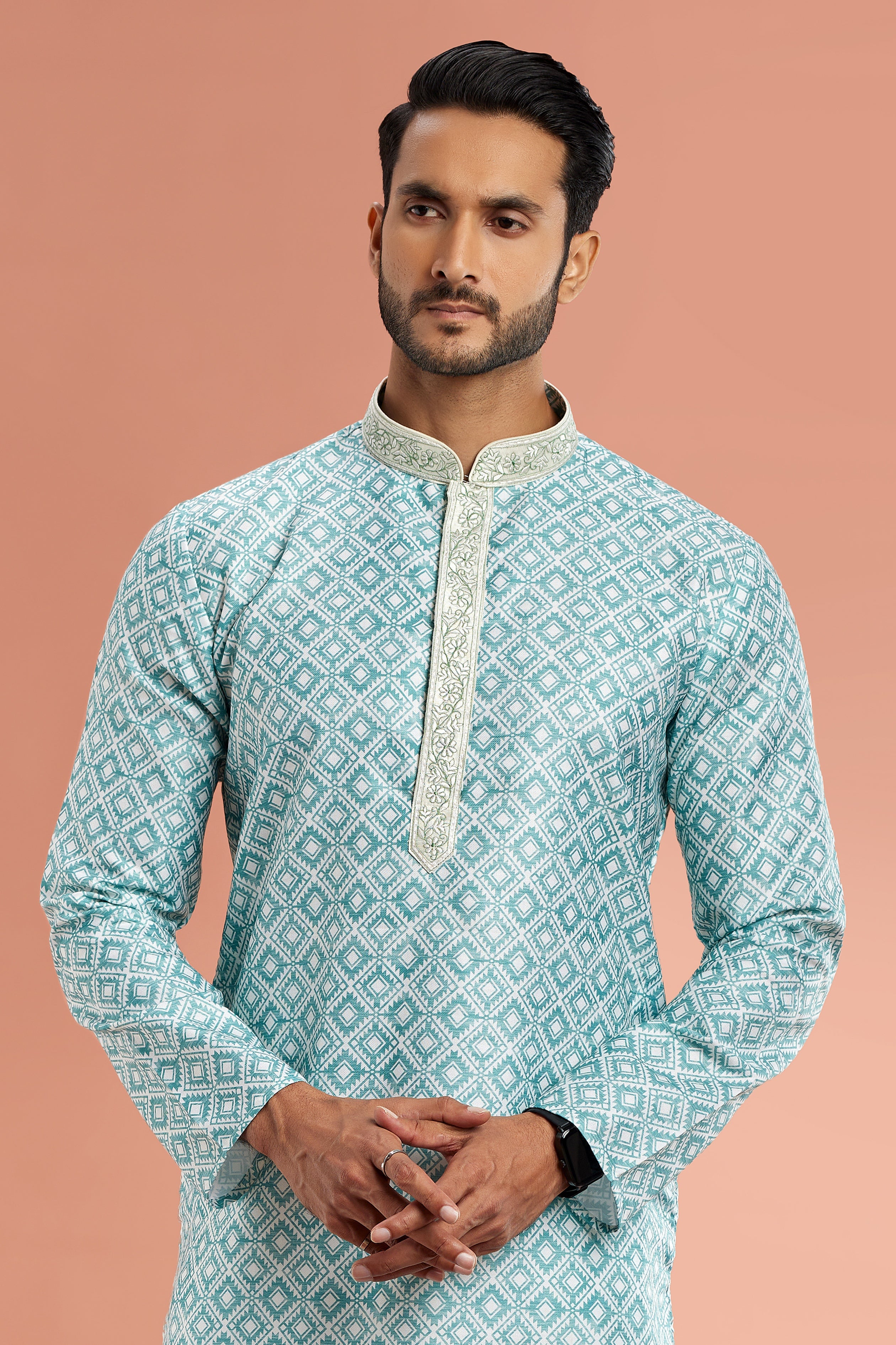kurta pajama for men in sea green
