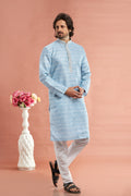 Ice blue kurta set for men

