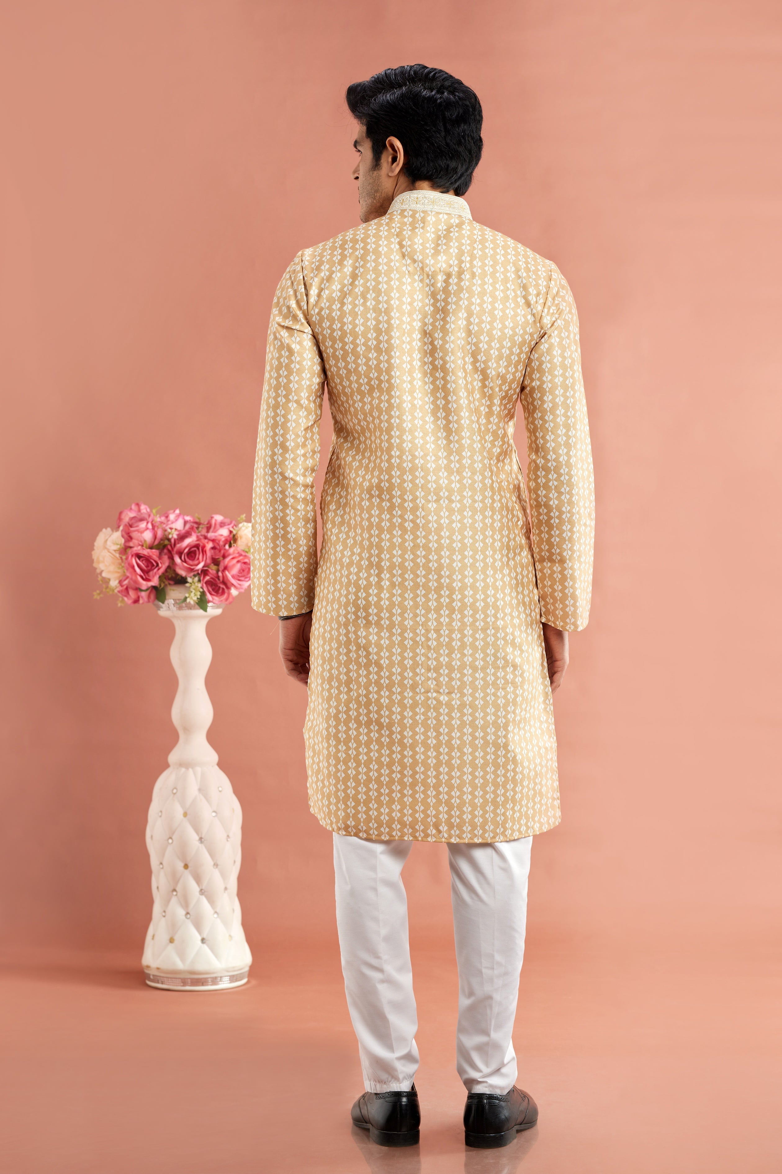 Yellow cotton kurta pajama combo
