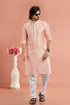 Peach printed kurta pajama for men

