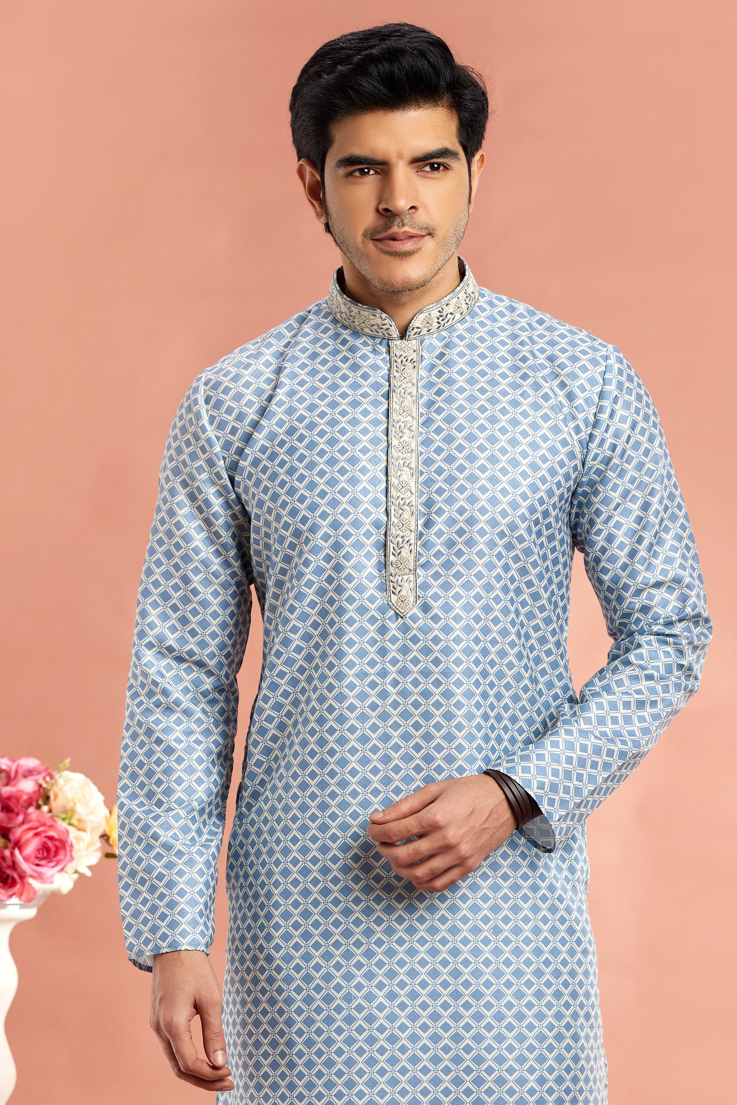 Digital print cotton kurta pajama

