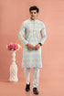 Yellow digital print kurta pajama for men

