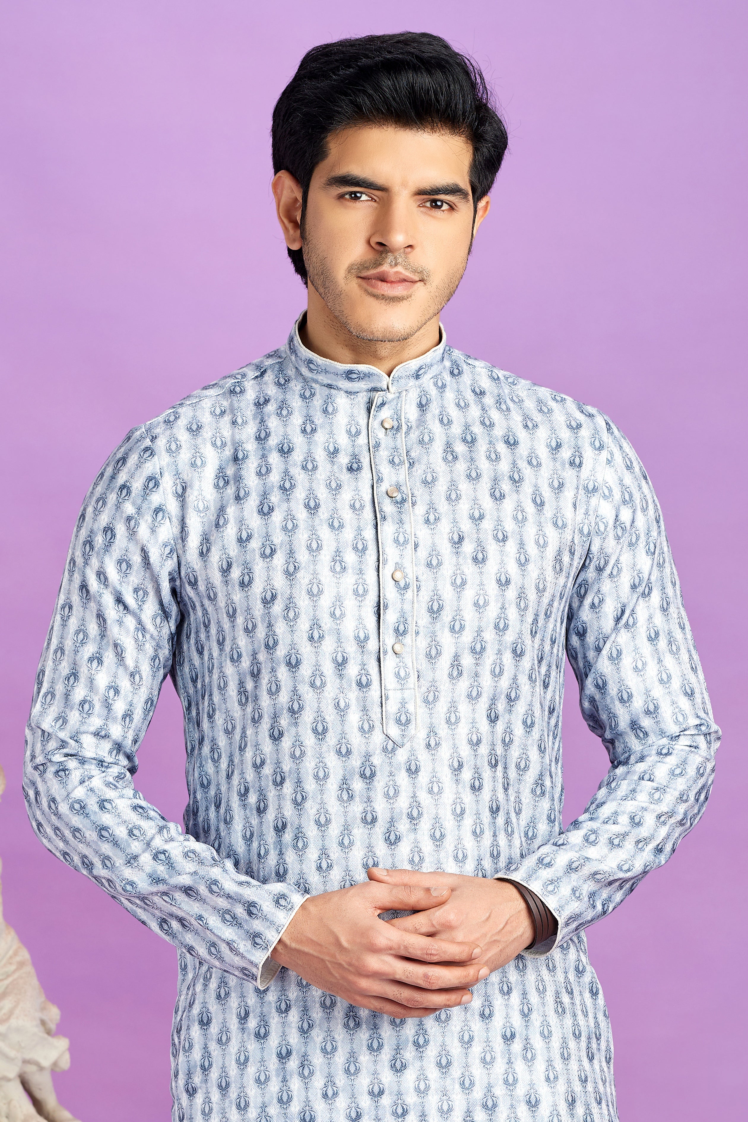 Digital print kurta with churidar pant

