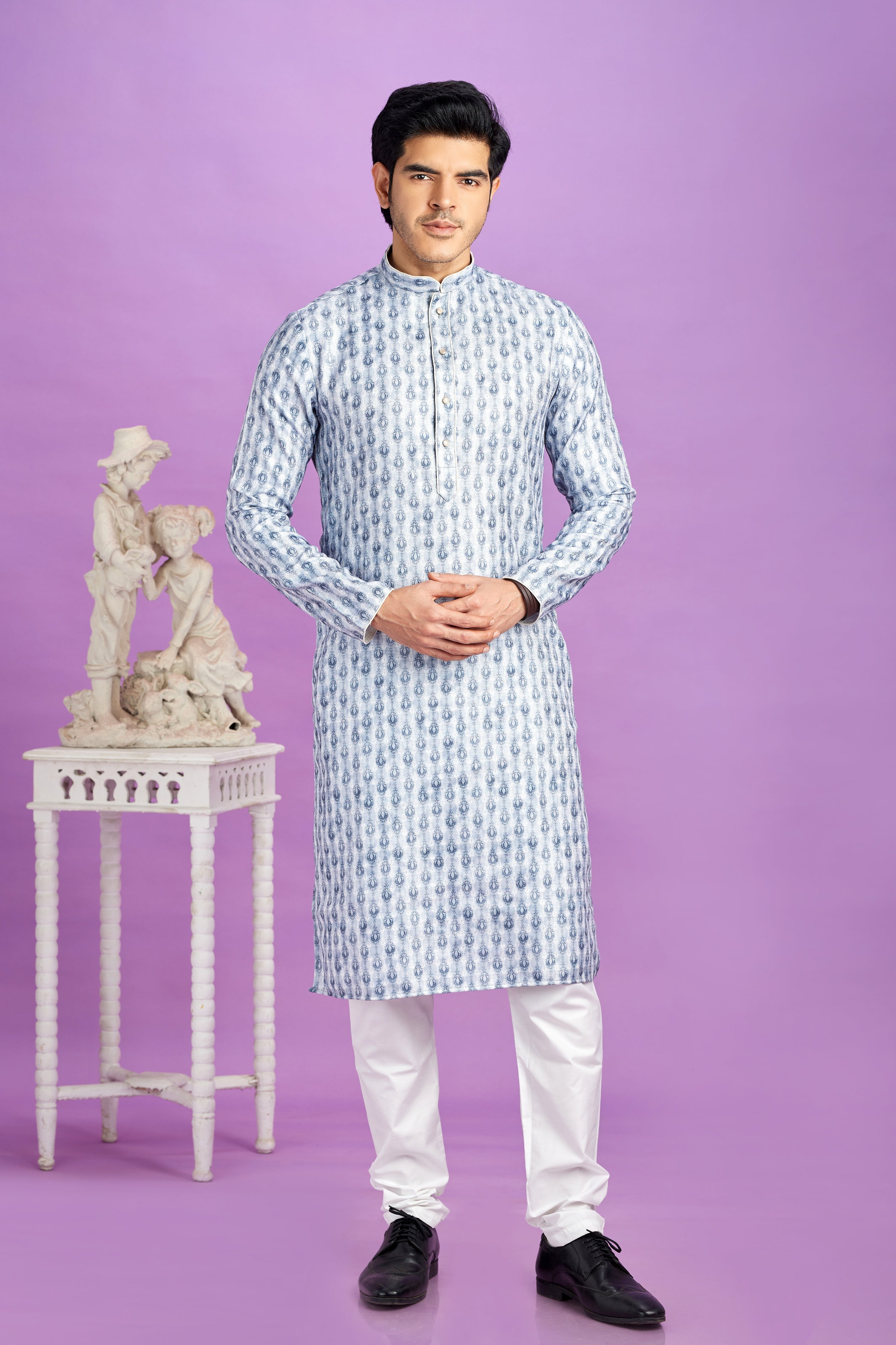 Kurta pajama for men in sky blue
