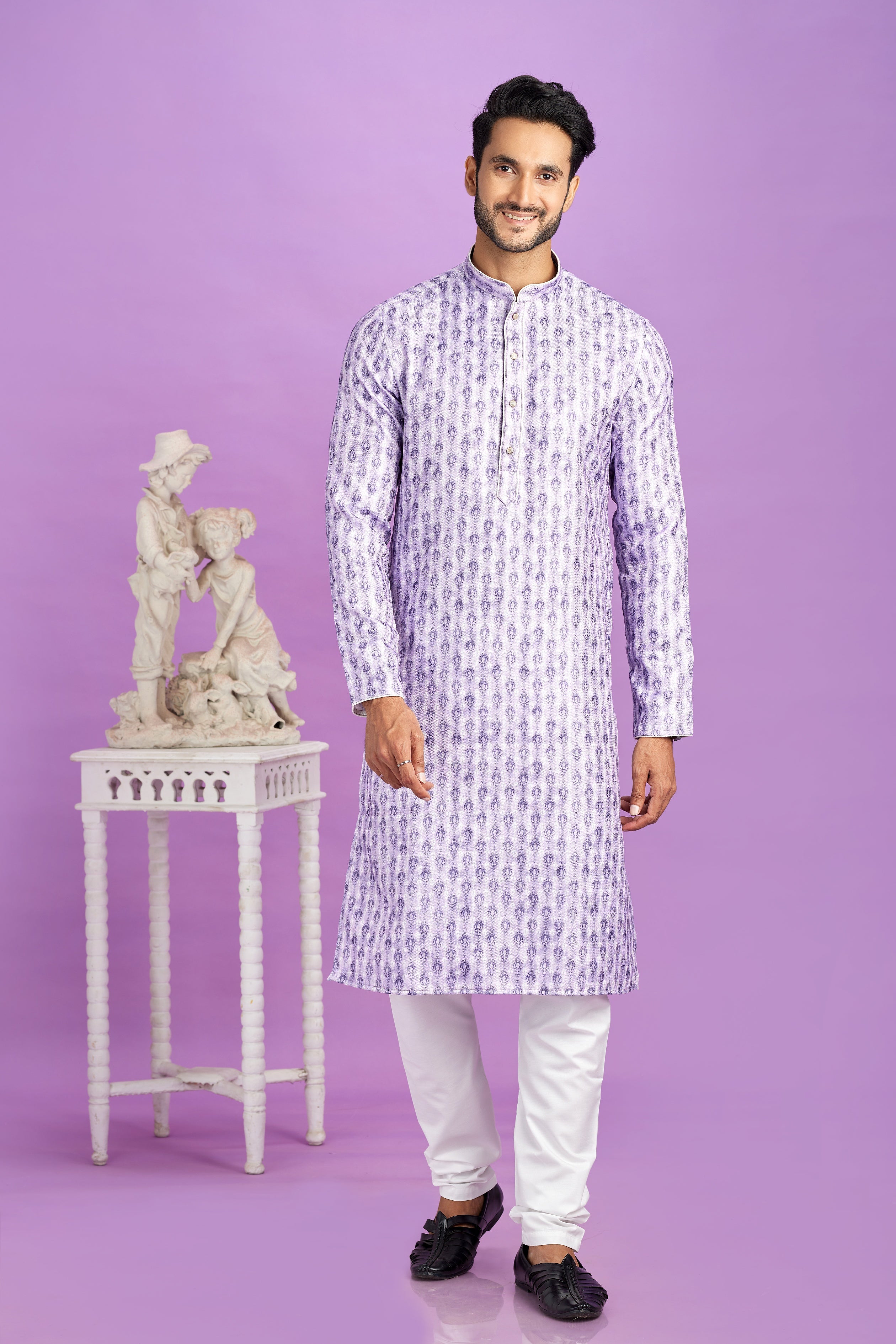 Men's traditional digital print kurta

