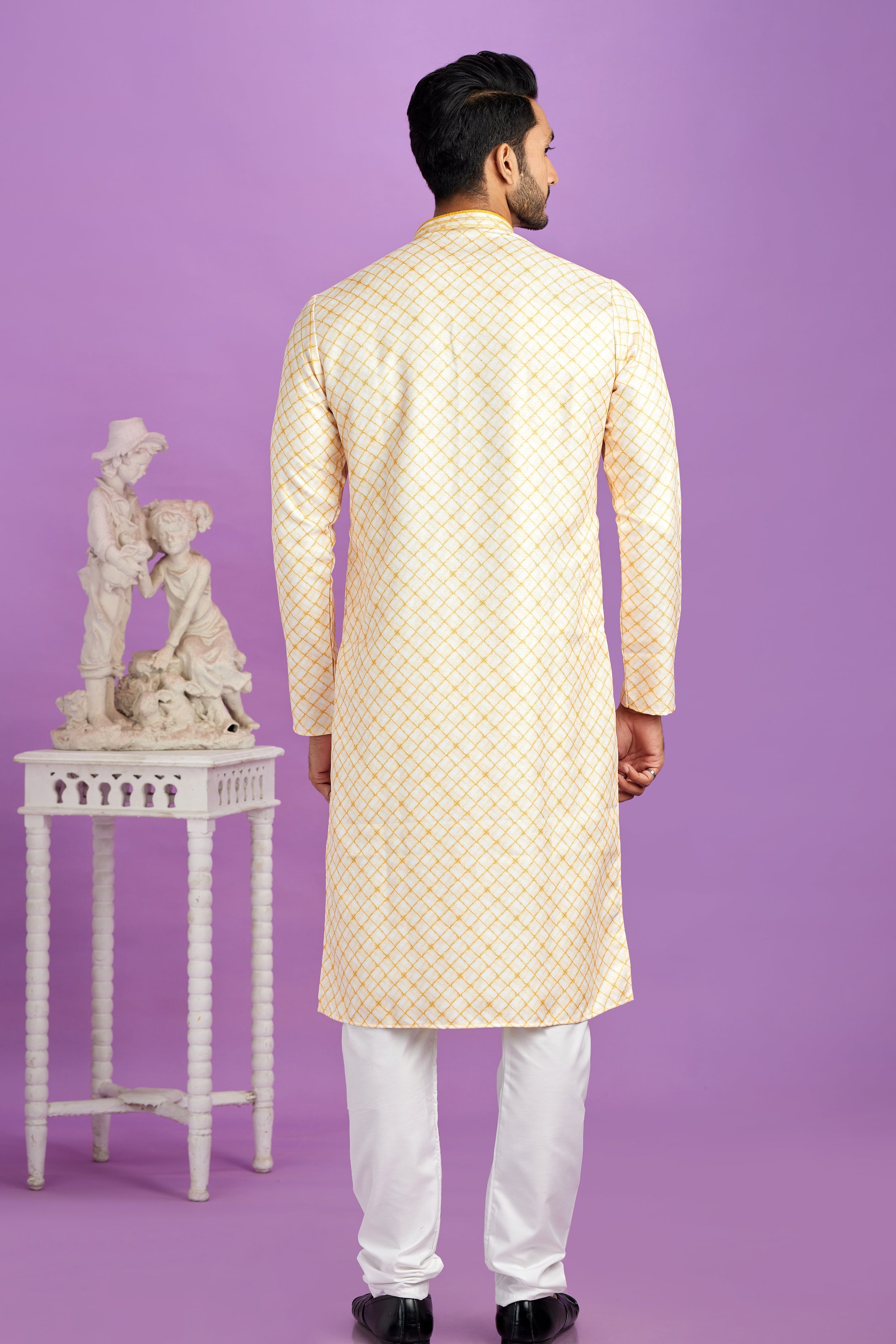 yellow kurta pajama for haldi