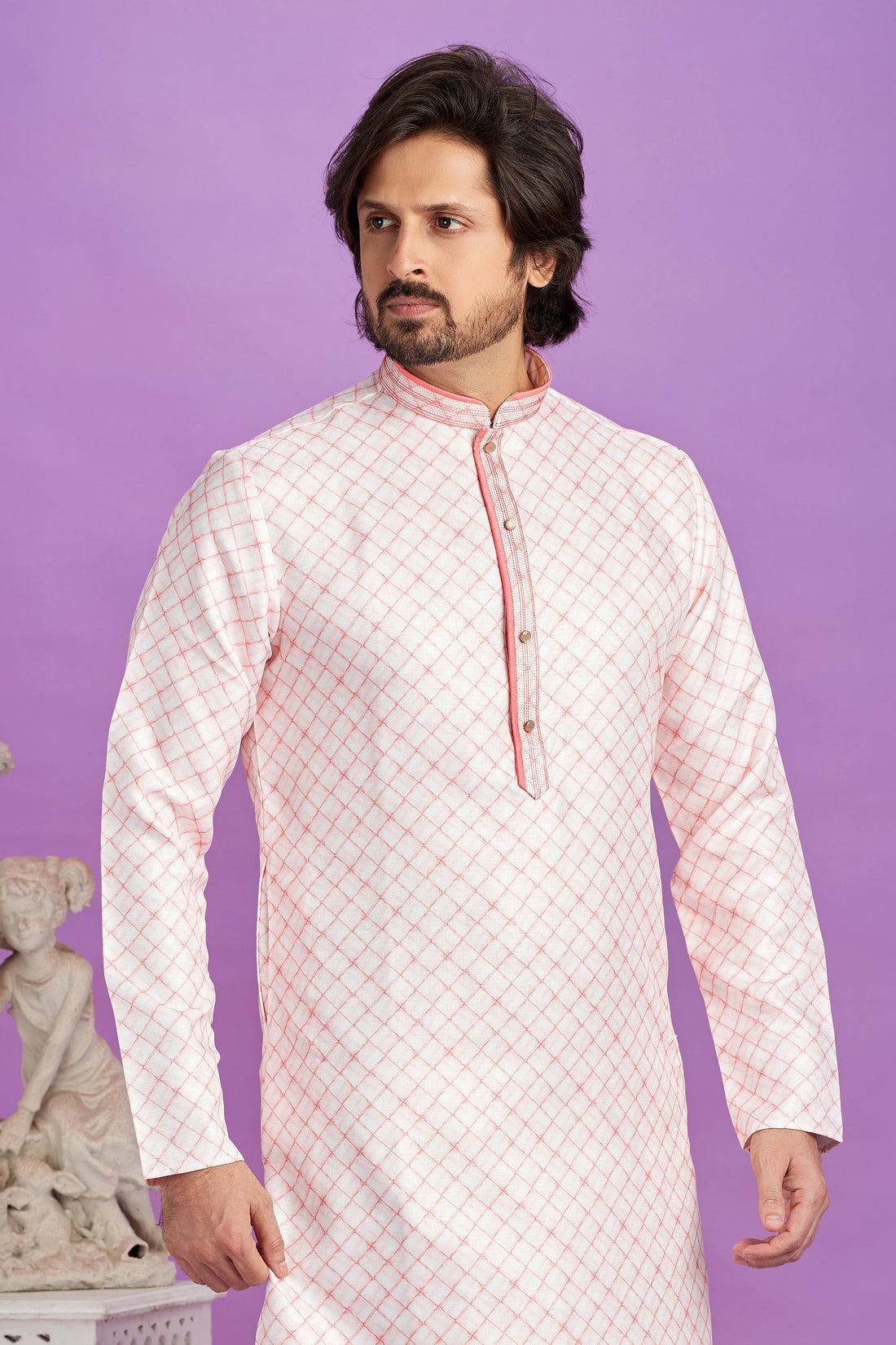 pink printed kurta pajama

