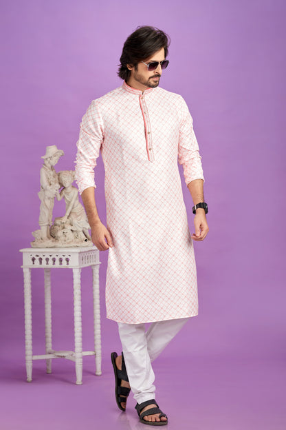 Pink ethnic kurta with pintux

