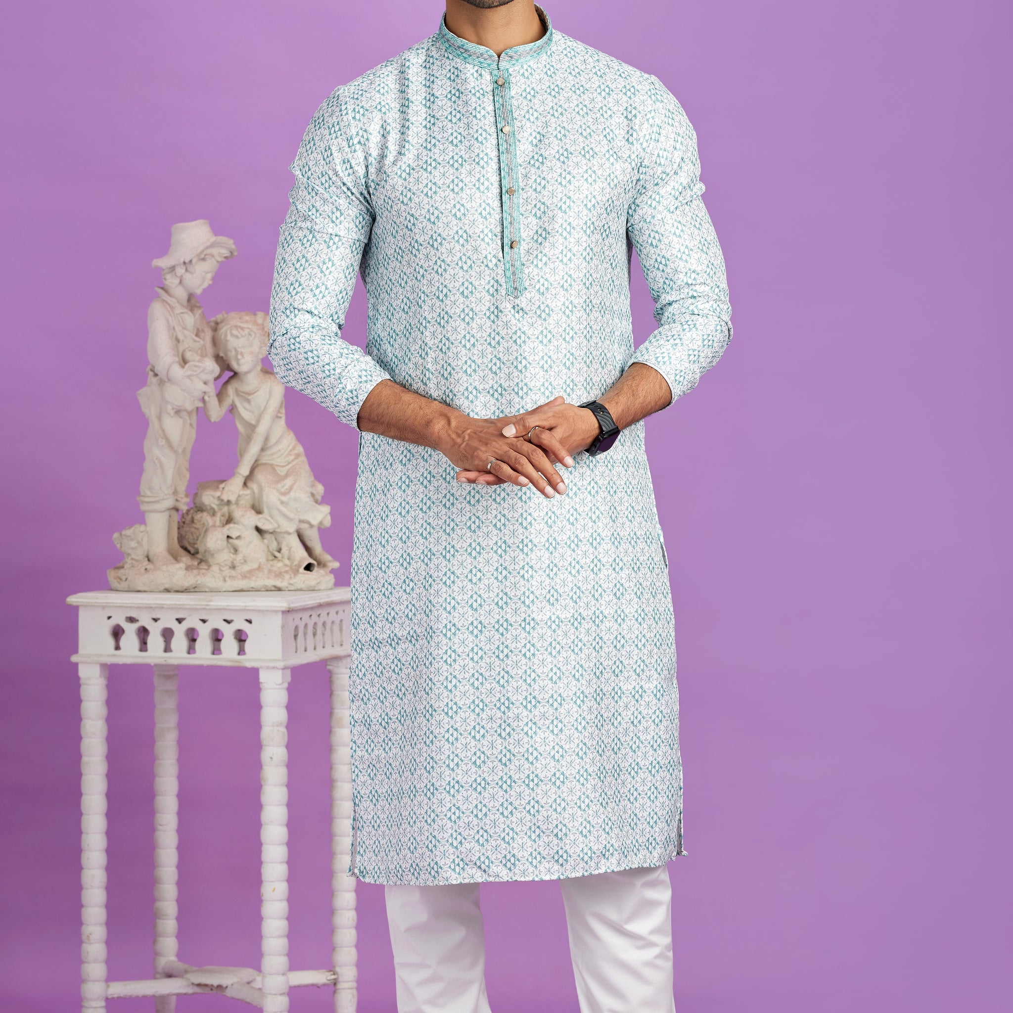 blue kurta pajama men

