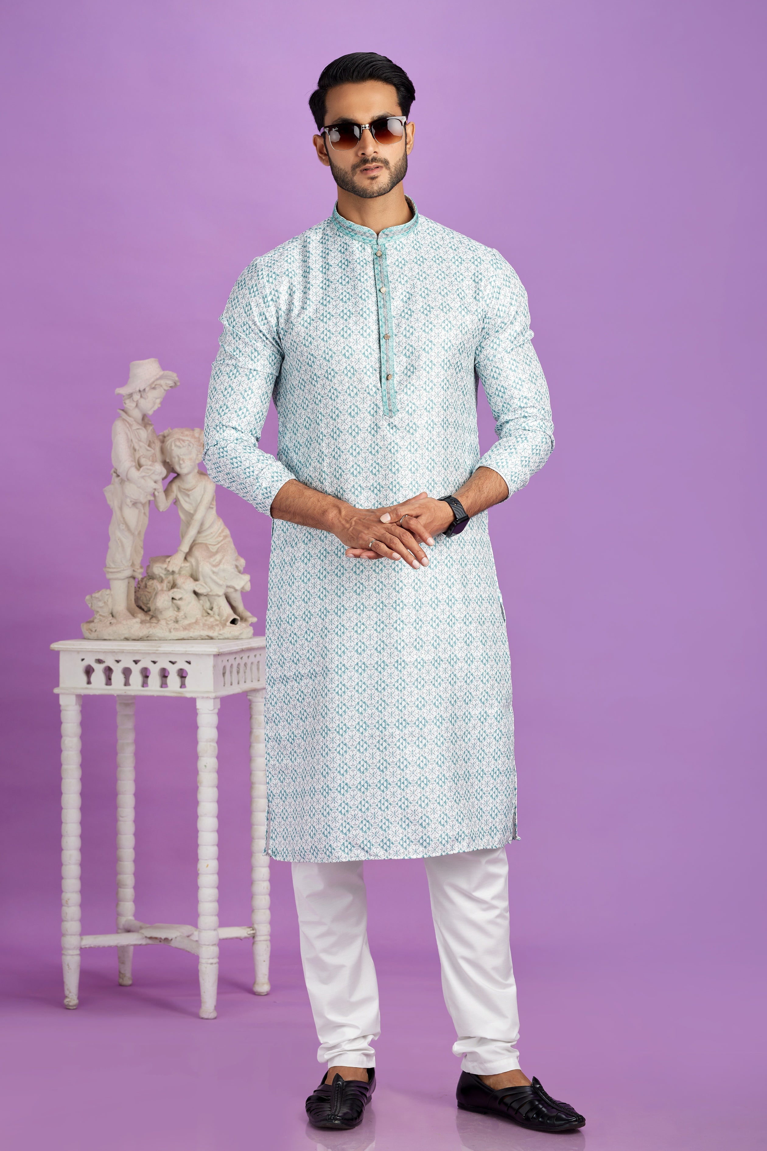 blue kurta pajama men

