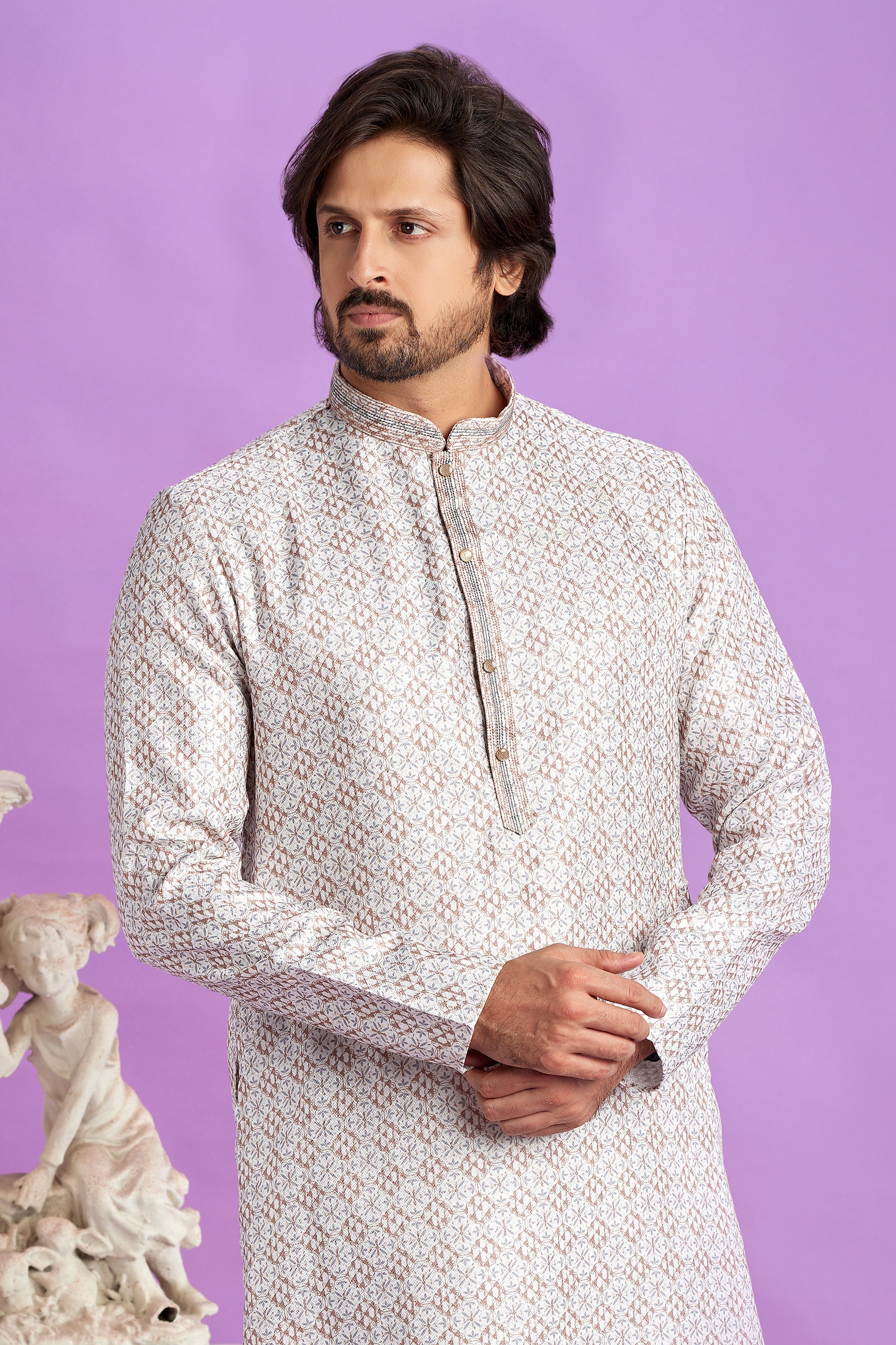 Grey kurta pajama for men
