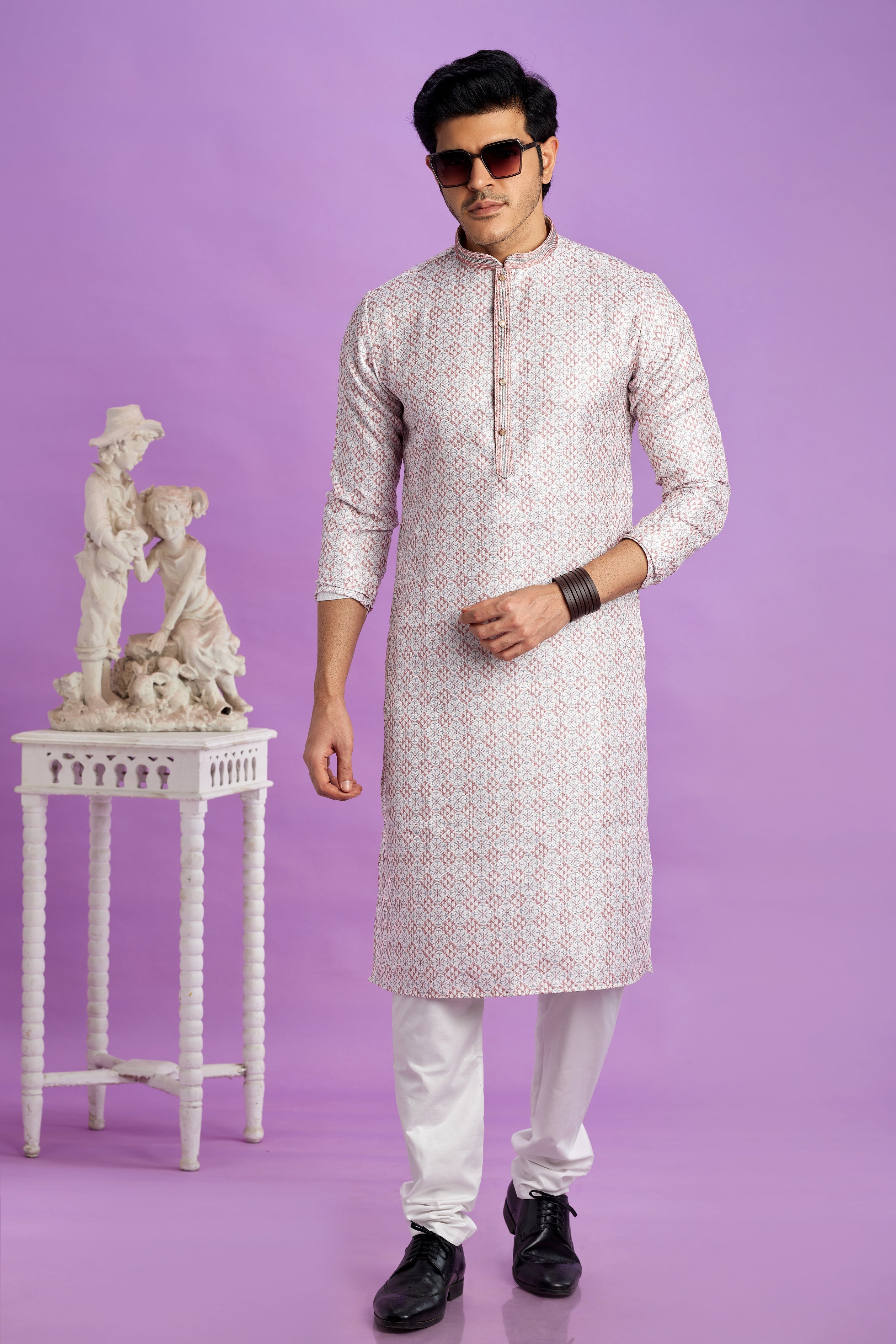 Semi cotton kurta pajama with churidar


