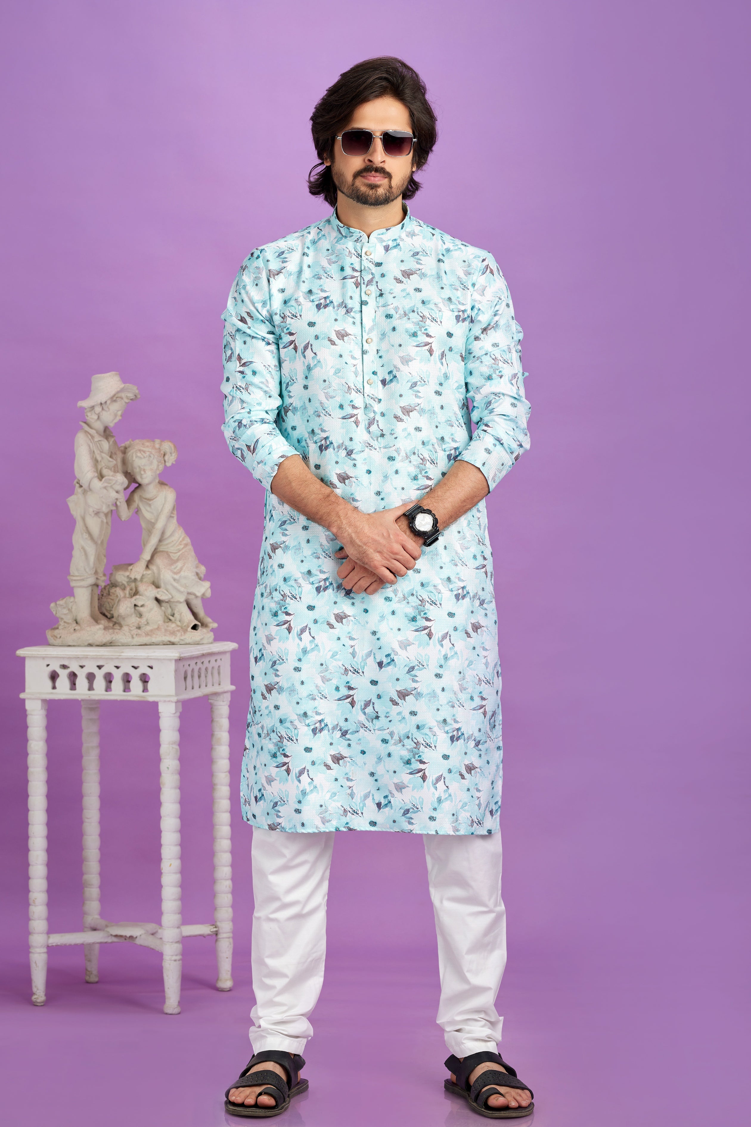 Wedding kurta in floral design

