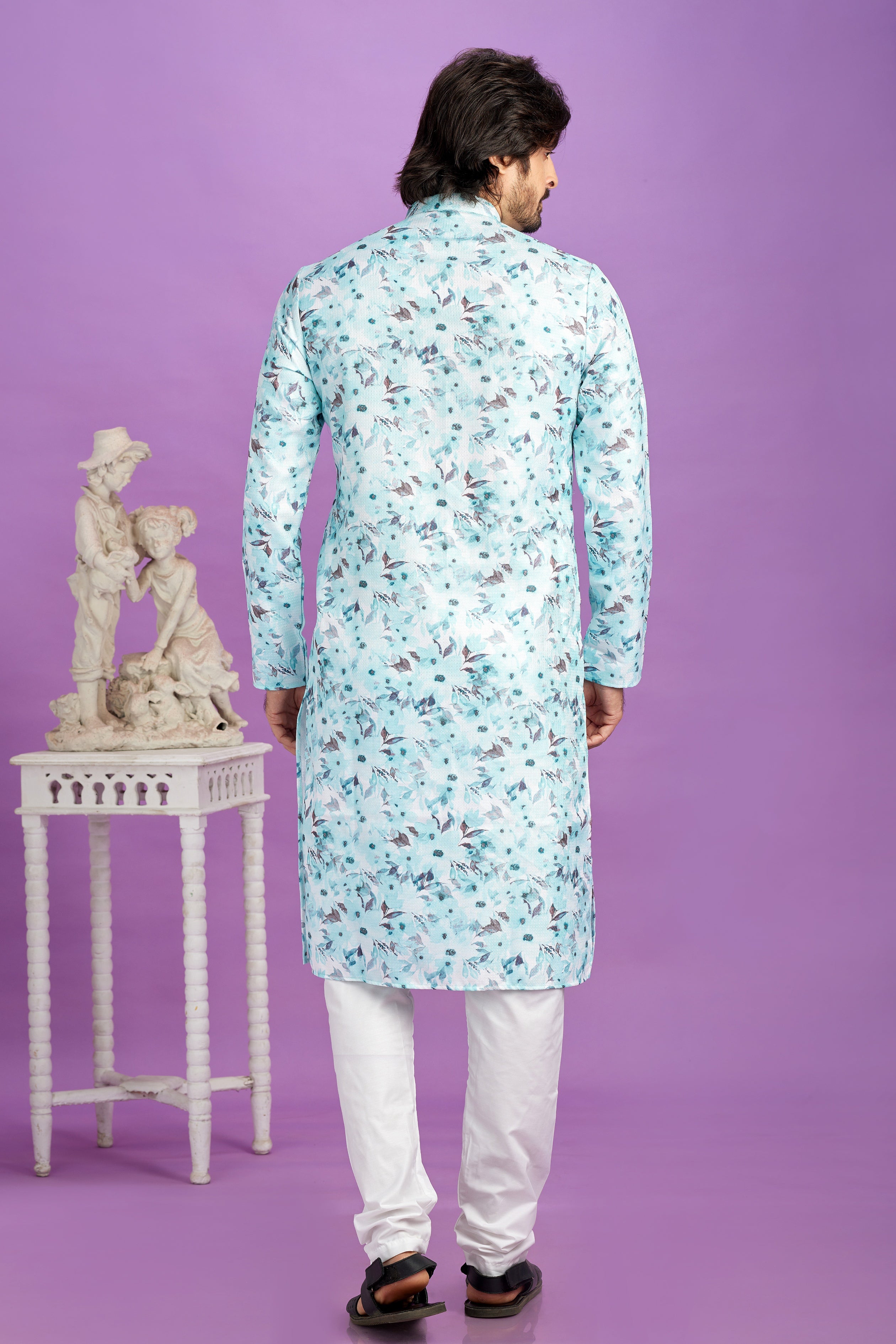 blue color kurta pajama

