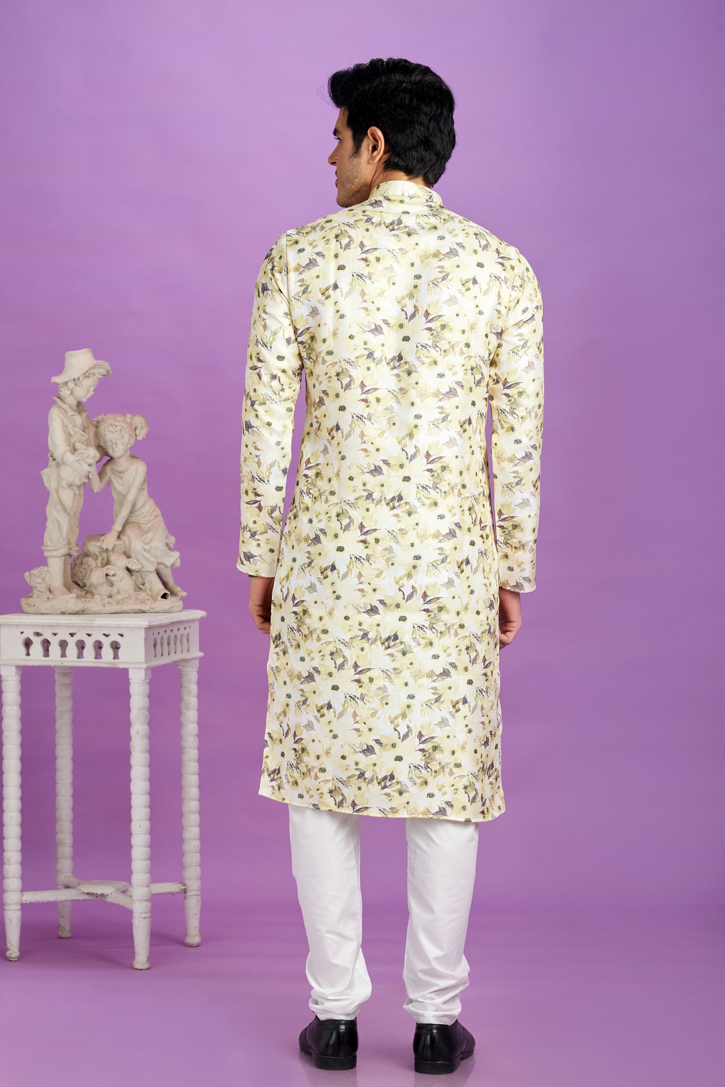 white and white kurta pajama
