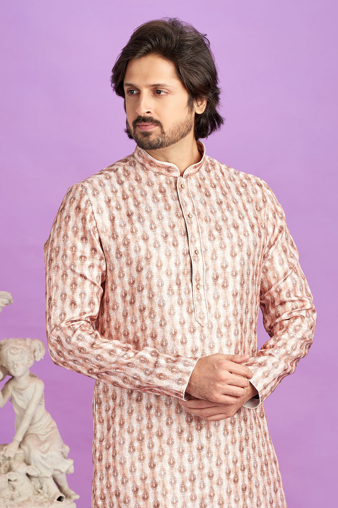 Peach kurta pajama for men

