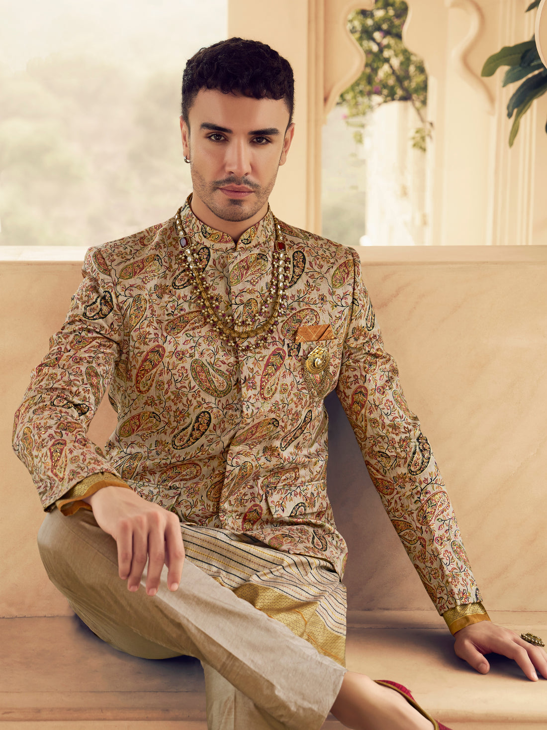 Traditional silk kurta pajama for wedding wear


