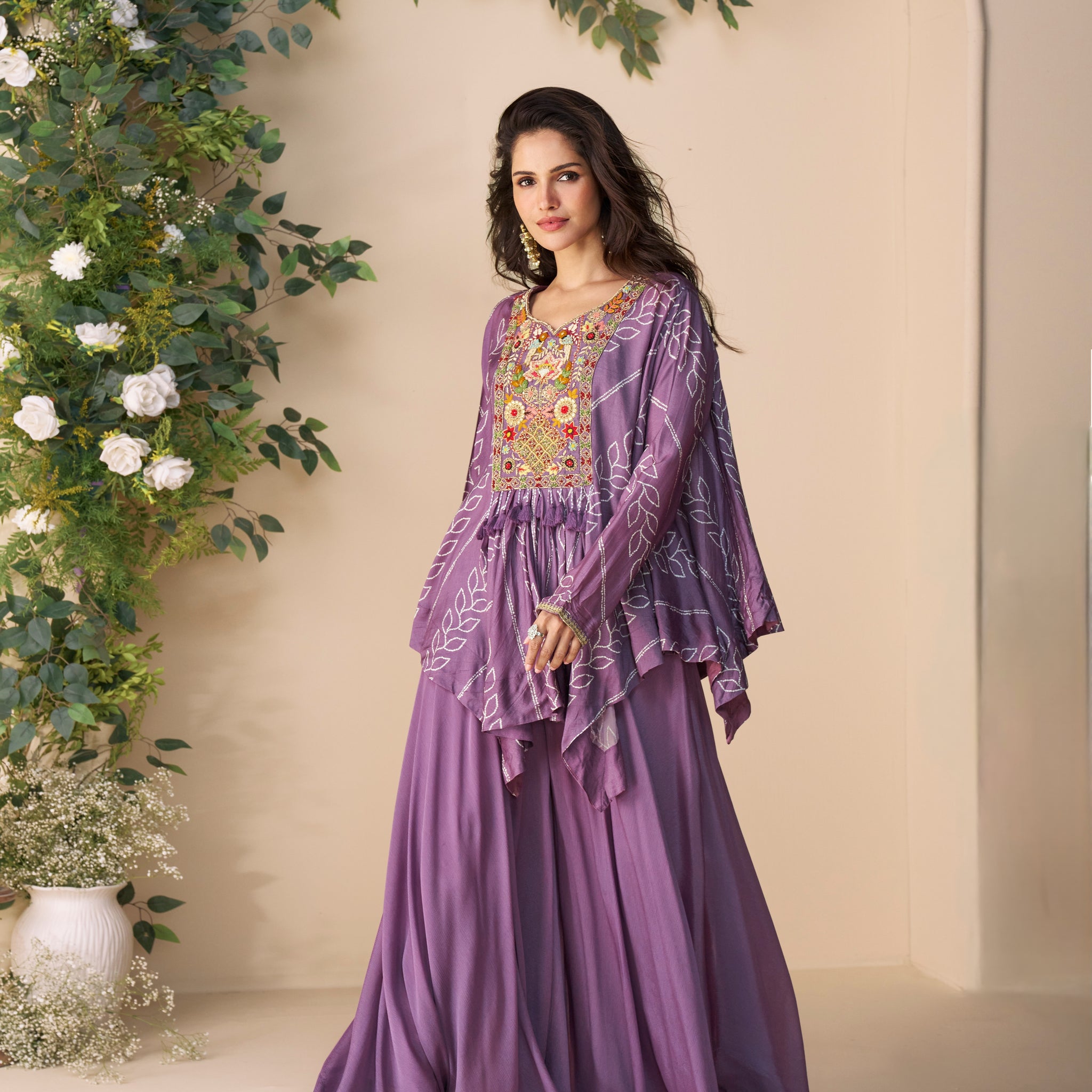Elegant purple kurti for women party wear

