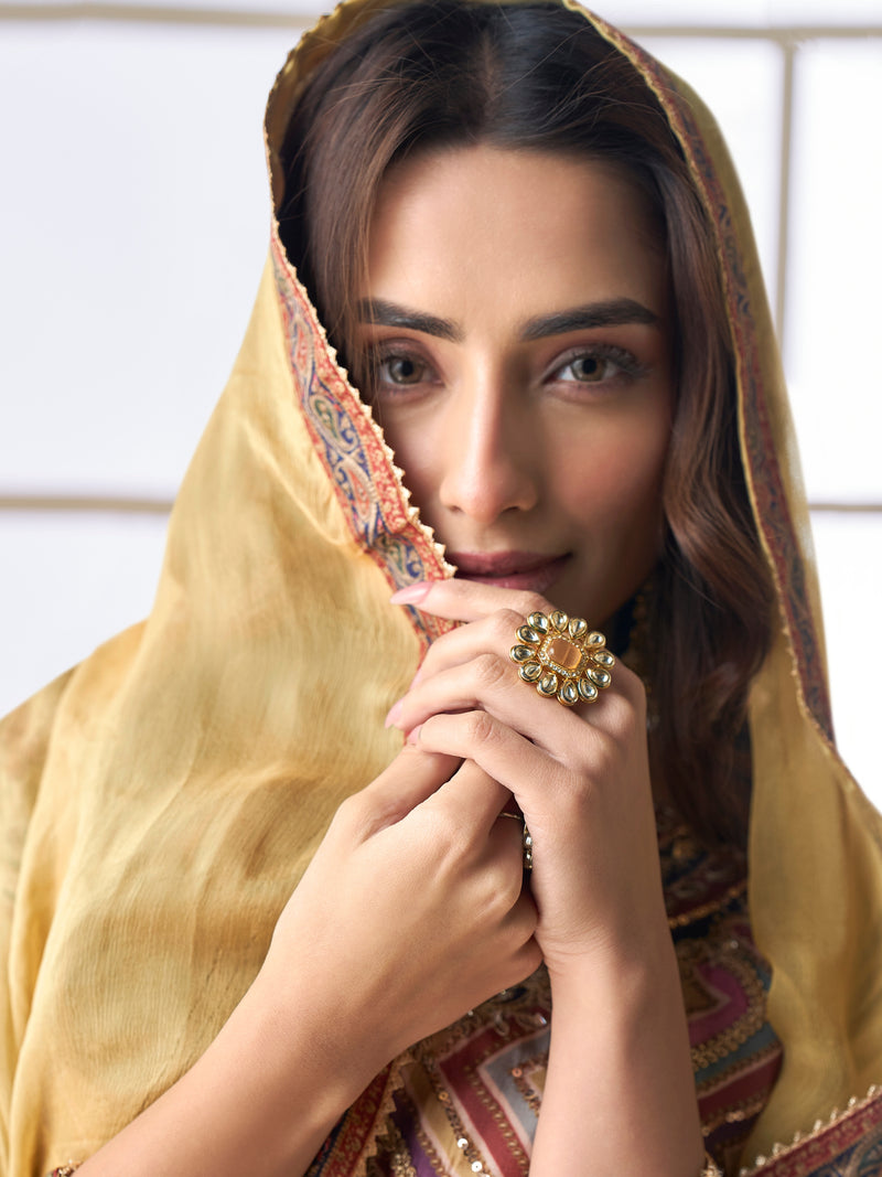 Vibrant stitched designer sharara for haldi or daytime function

