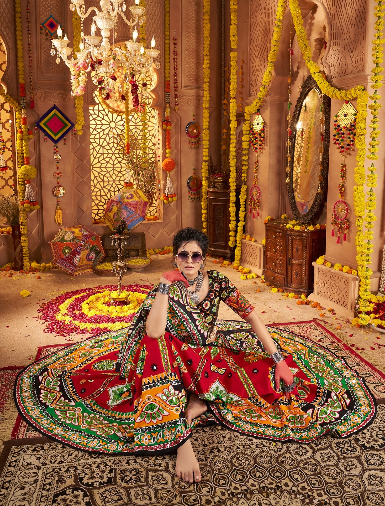 Festive wear maroon chaniya choli with dupatta

