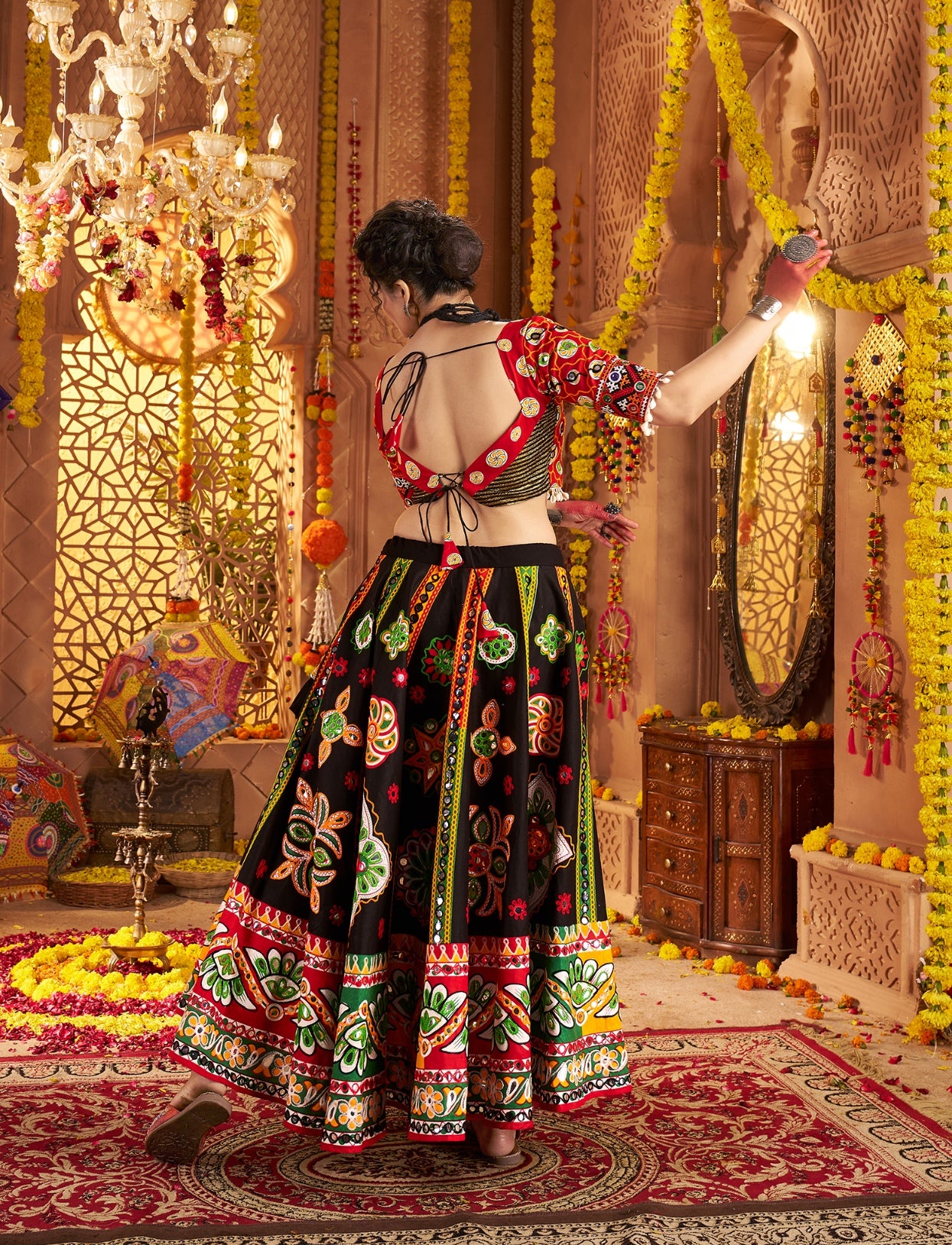 black navratri chaniya choli for garba