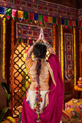 multicolor 9 meter mirror work chaniya choli with pink dupatta