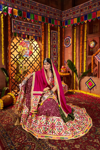 Silk choli with heavy thread and mirror work

