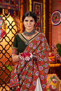 white mirror work navratri lehenga choli