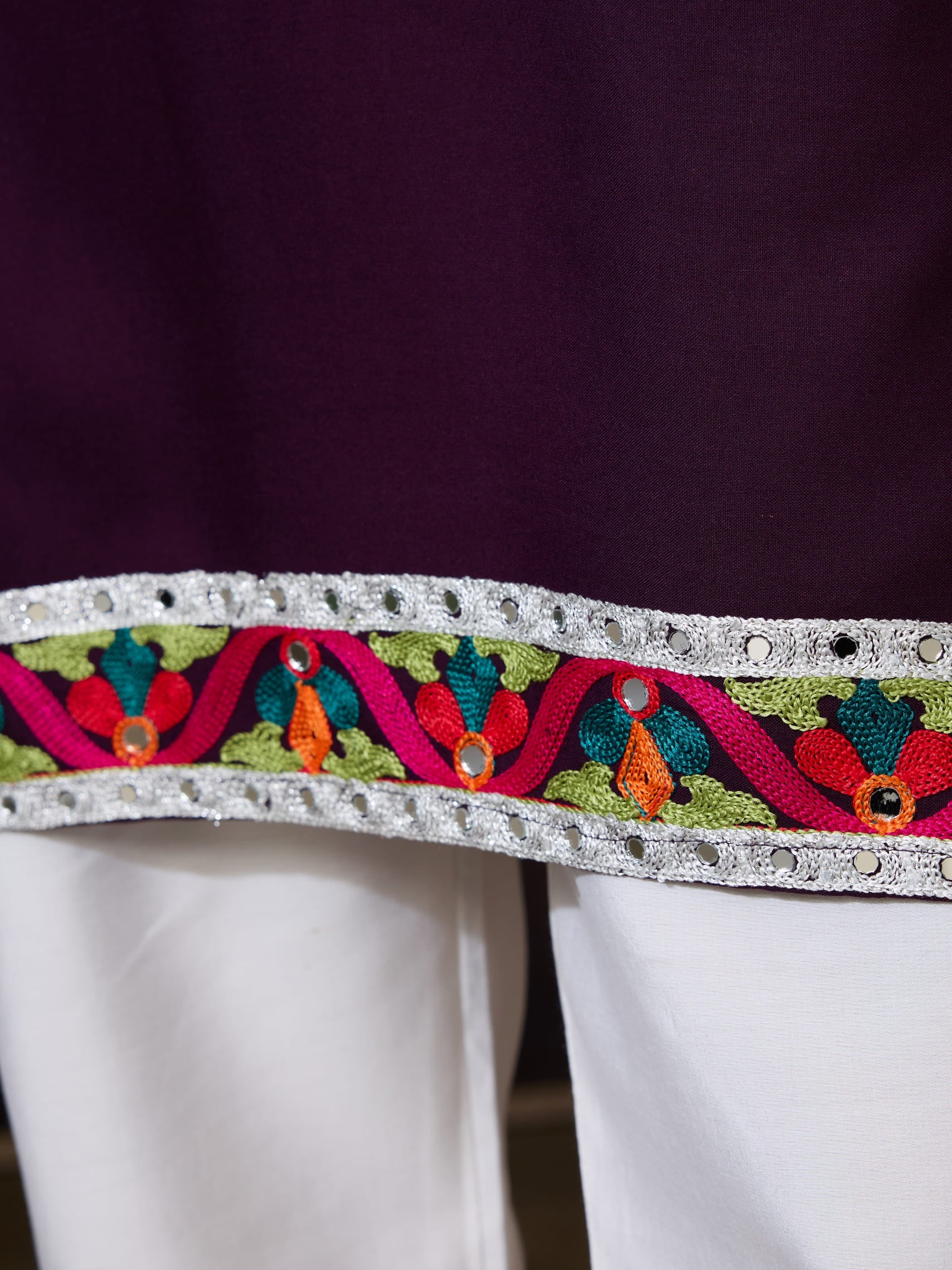 Rajwadi Purple Navratri Kurta for Men