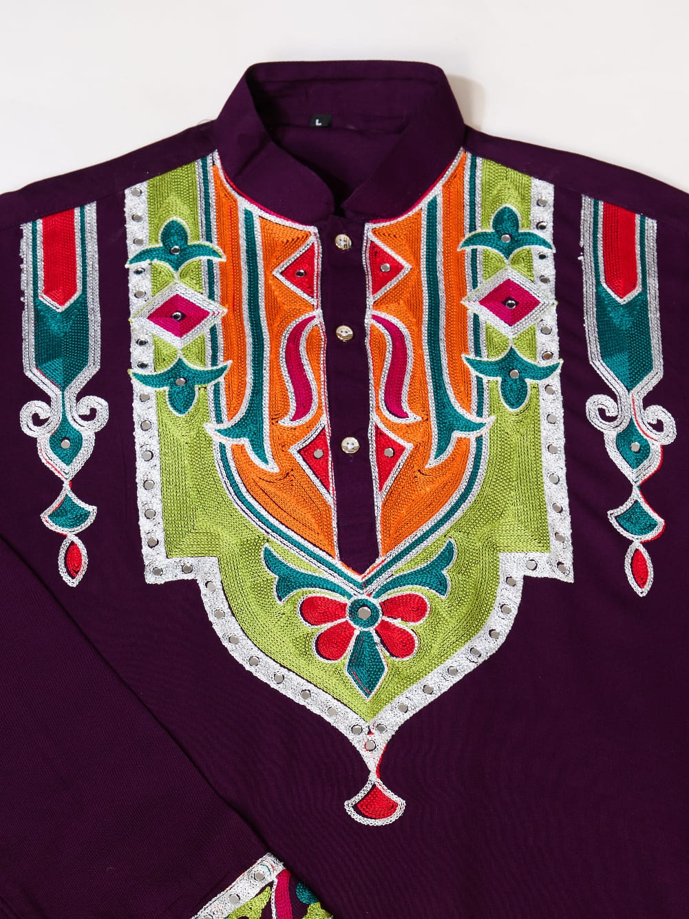 Rajwadi Purple Navratri Kurta for Men