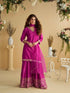 Magenta Mirror Work Palazzo Suit with Embroidered Dupatta Palazzo Suit Anant Tex Exports Pvt.Ltd..